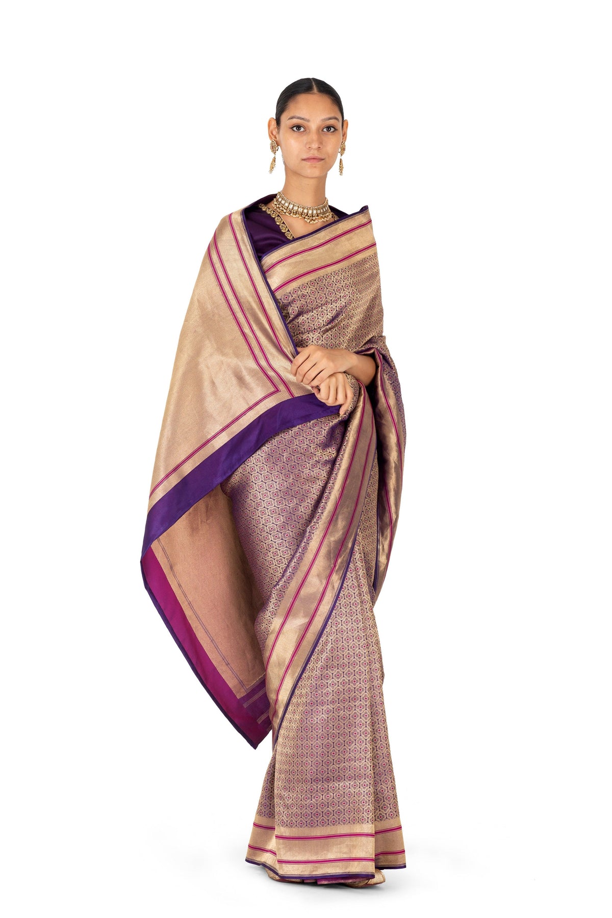 Raia Purple Brocade Saree