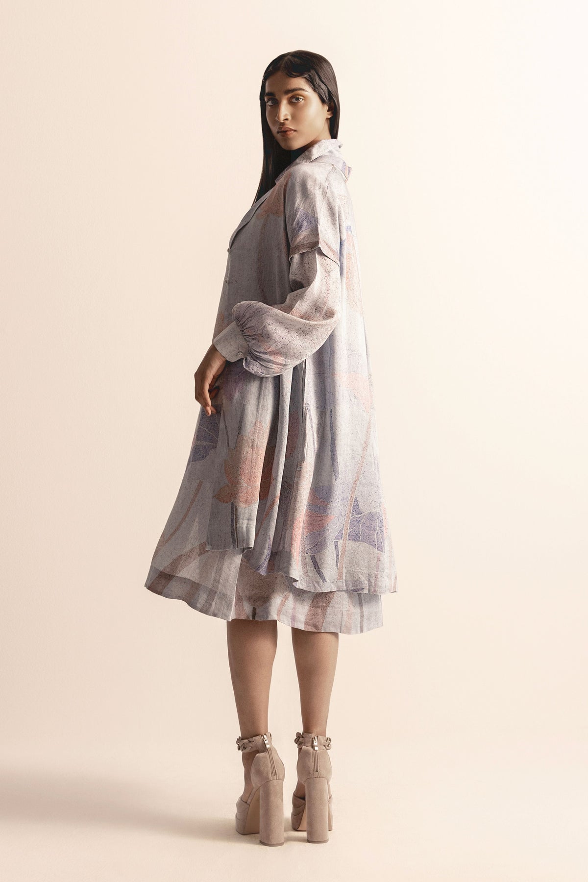 Lotus Pond Layered Shirt Dress