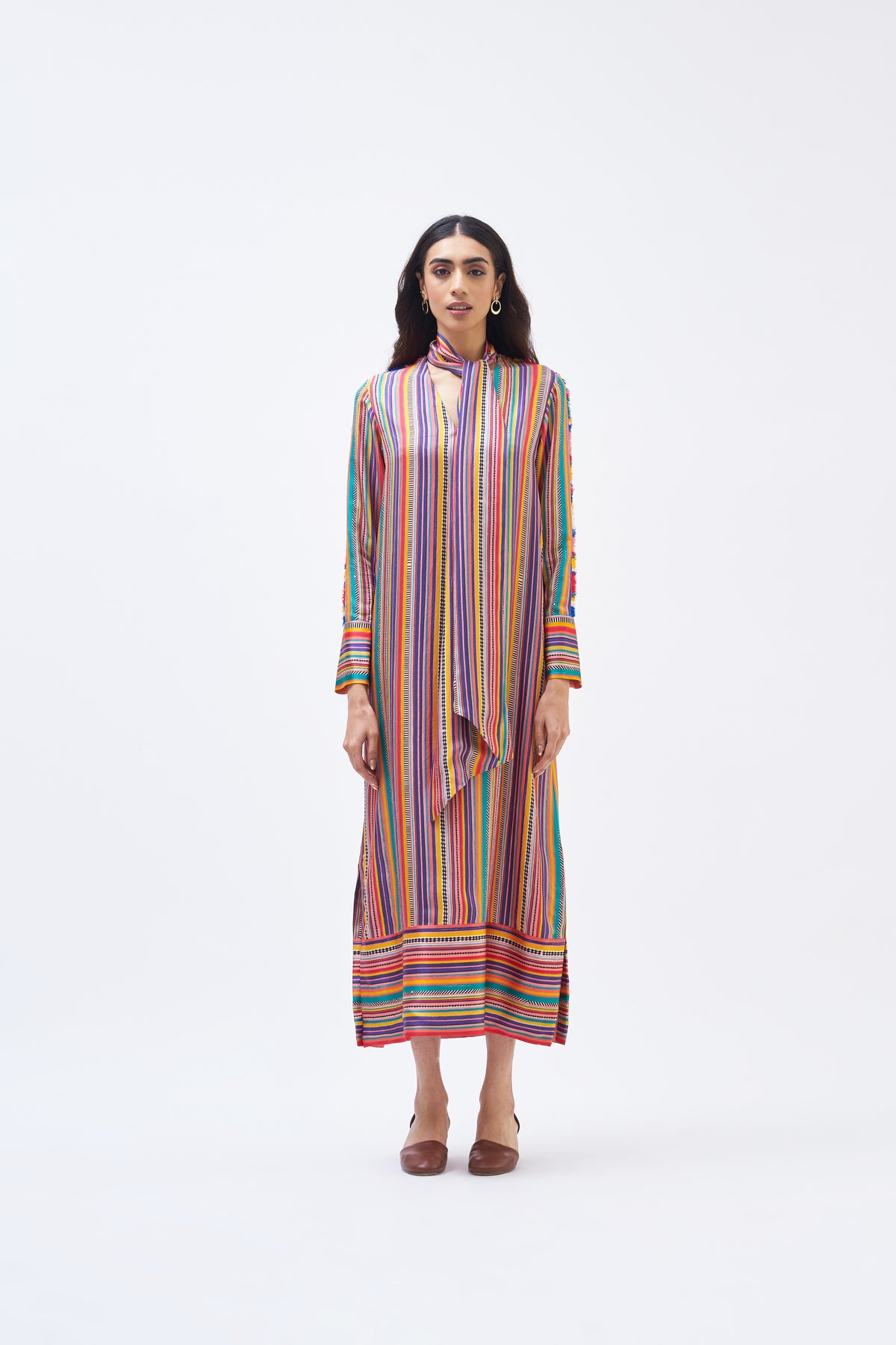 Charley Stripe Technicolour Kaftan Dress