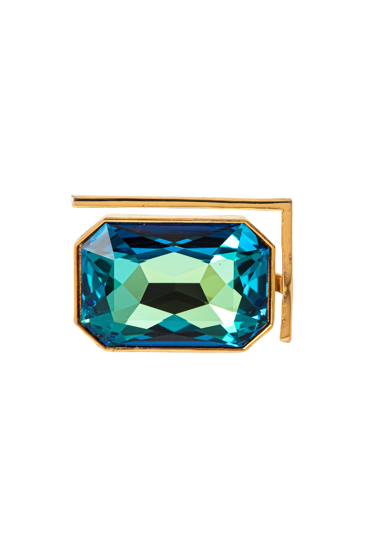 Radiance Crystal Cocktail Ring - Peacock Blue