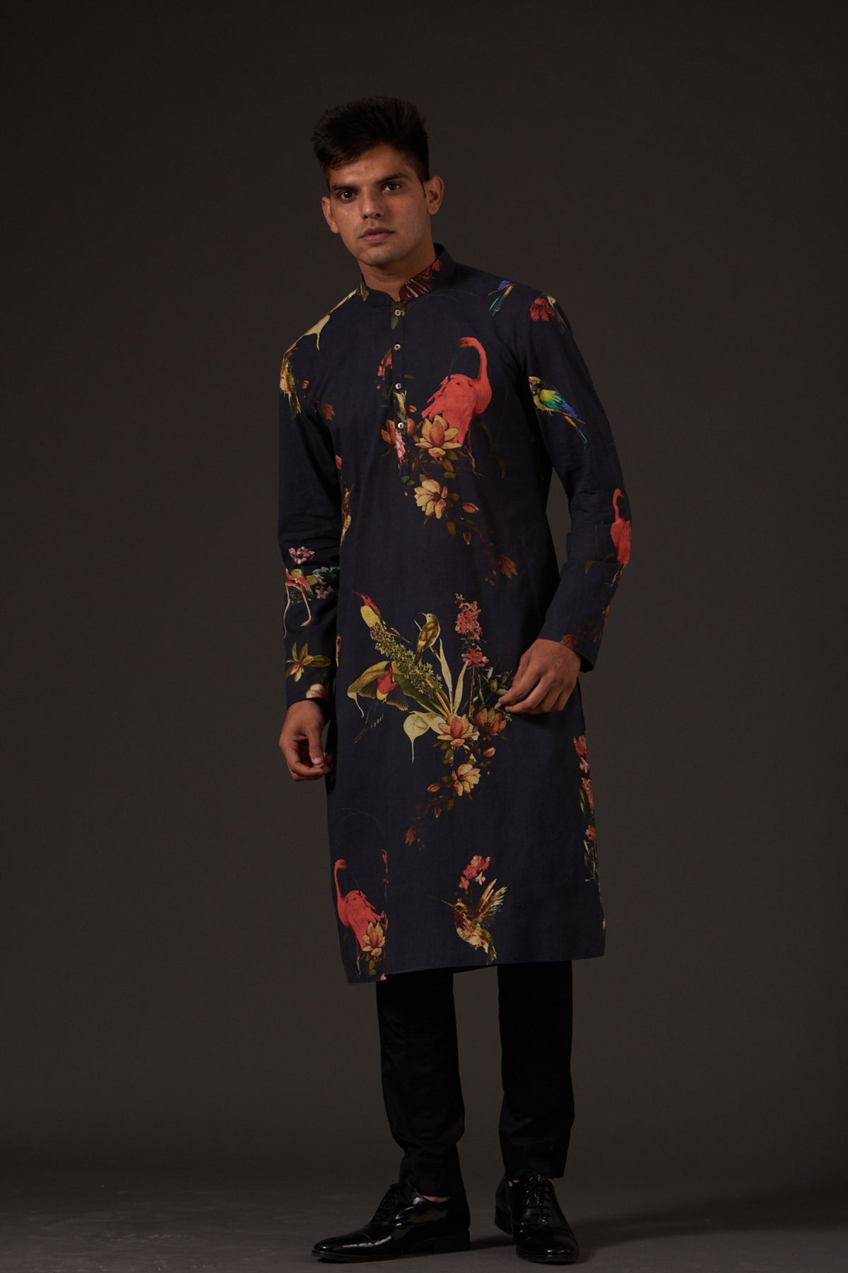 Black Printed Kurta Set