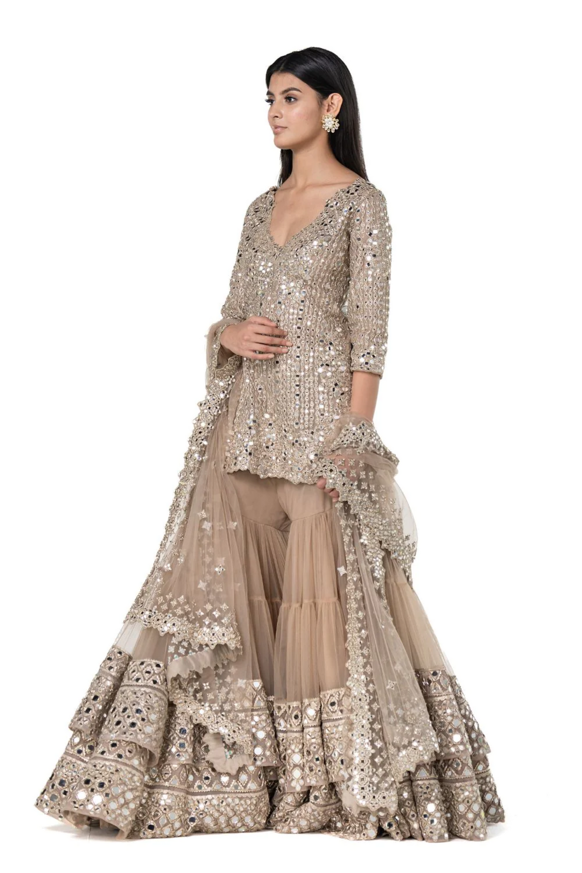 Beige Sharara Set