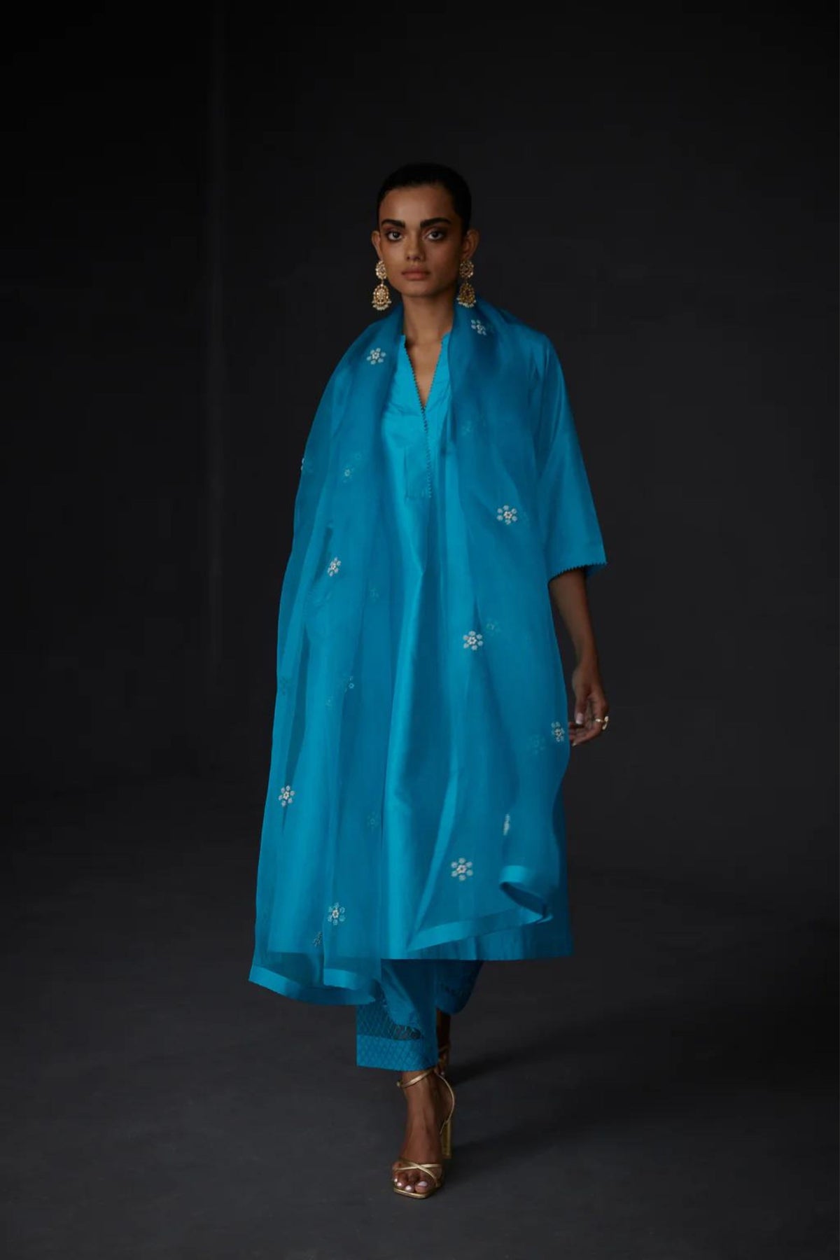 Turquoise Blue Tunic With Trouser