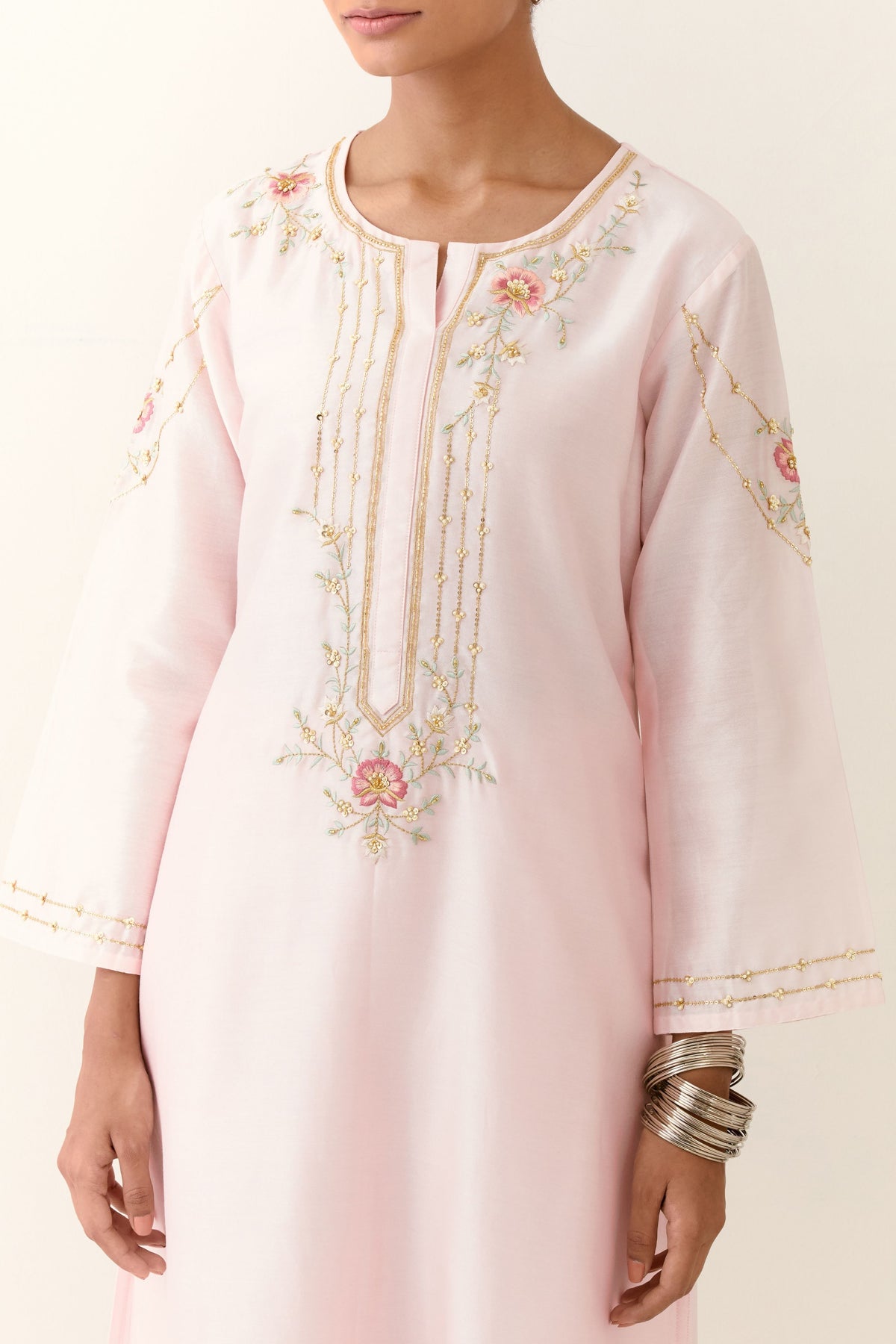 Light Pink Placket Kurta