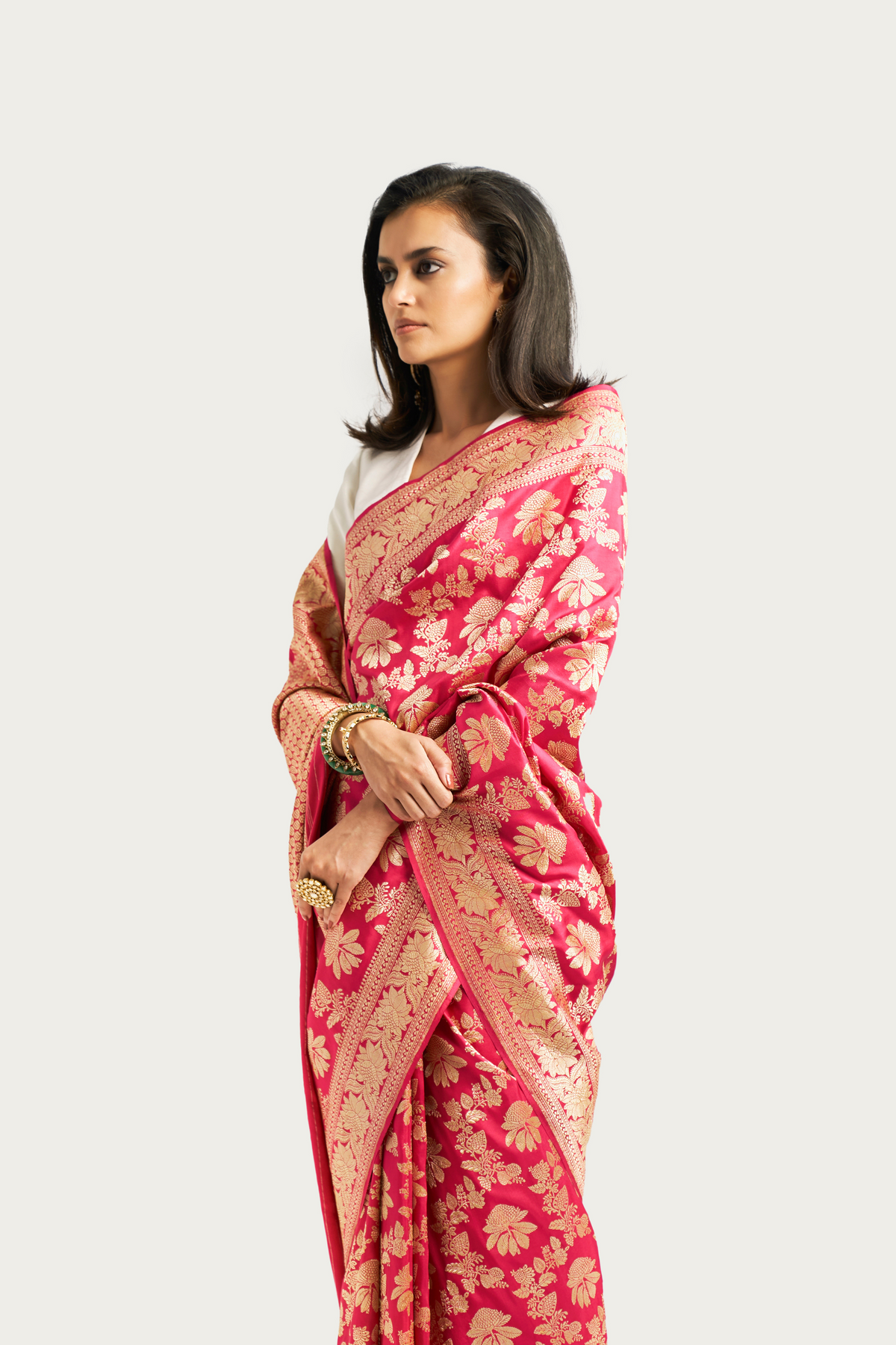 Calicut jaal ruby saree