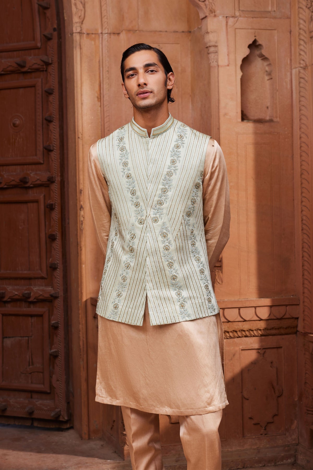 Kiran Silk Nehru Jacket Set