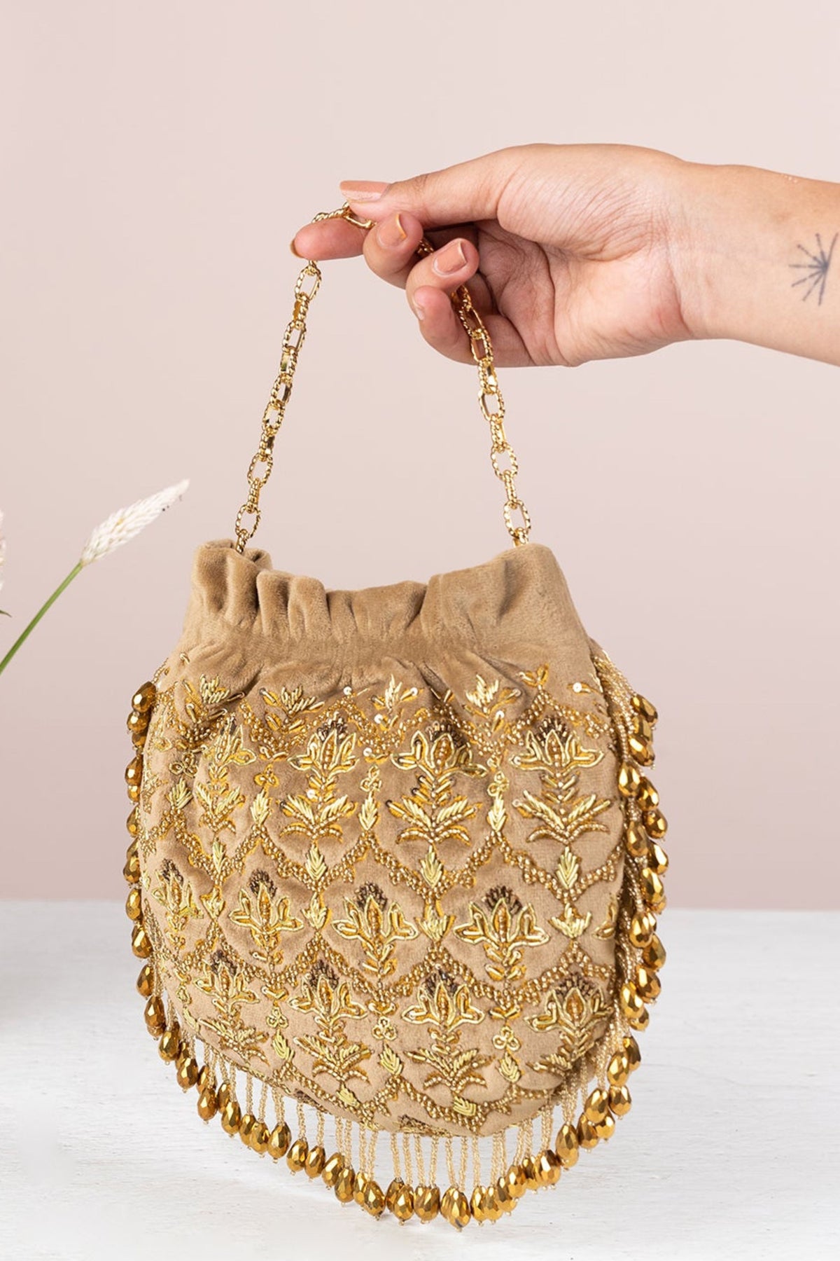 Amaltas Gold Potli Bag