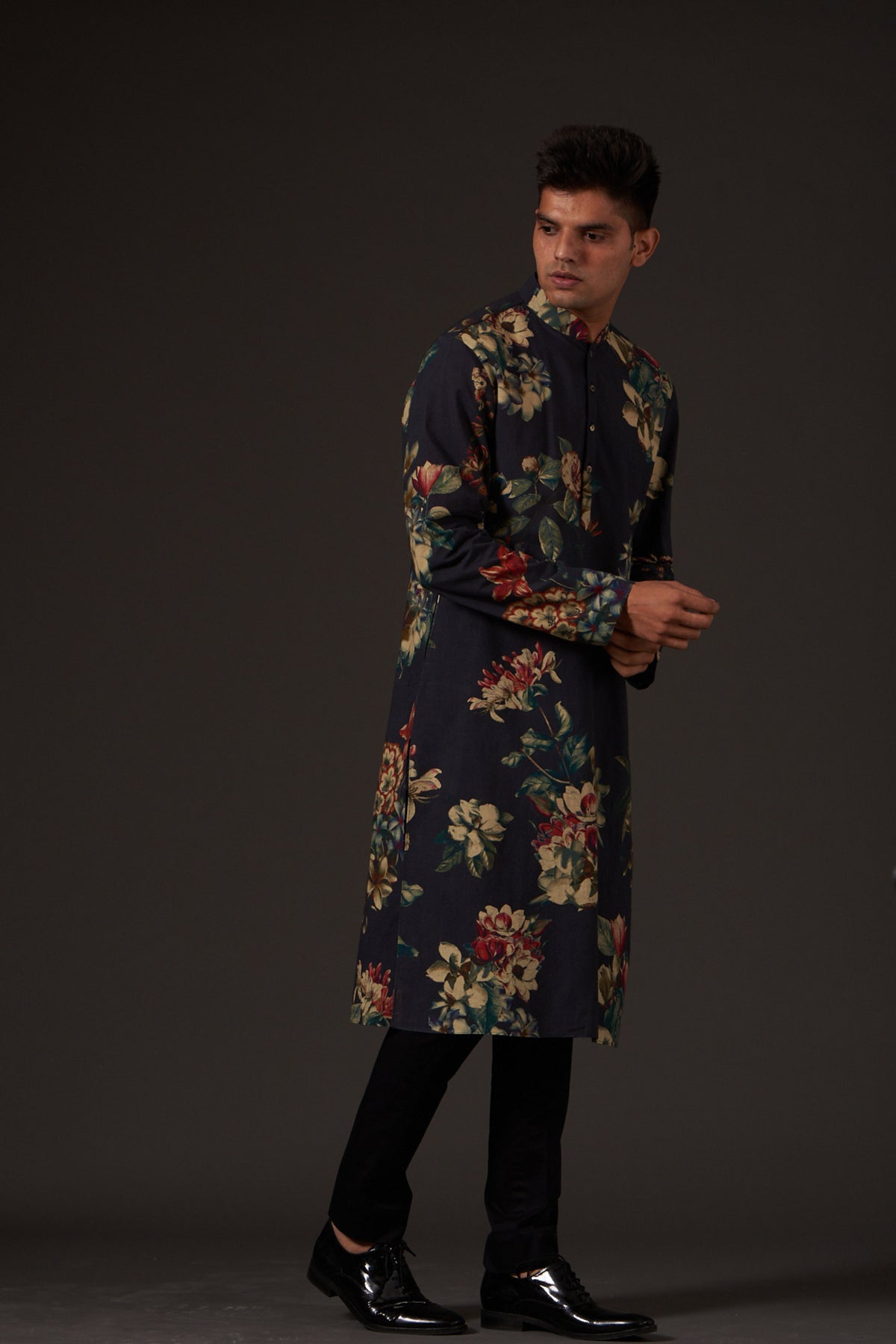 Black Printed Kurta Set