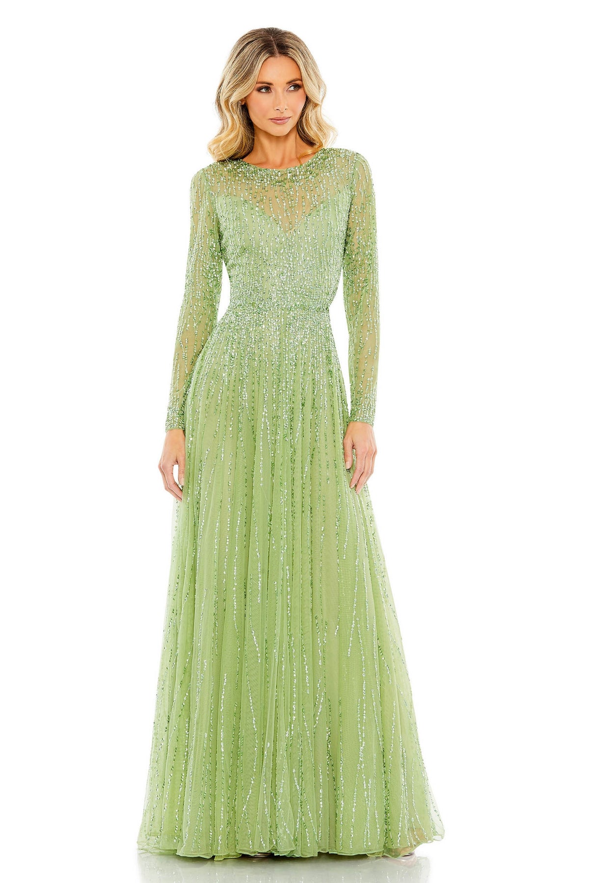 Long Sequin Sage Gown