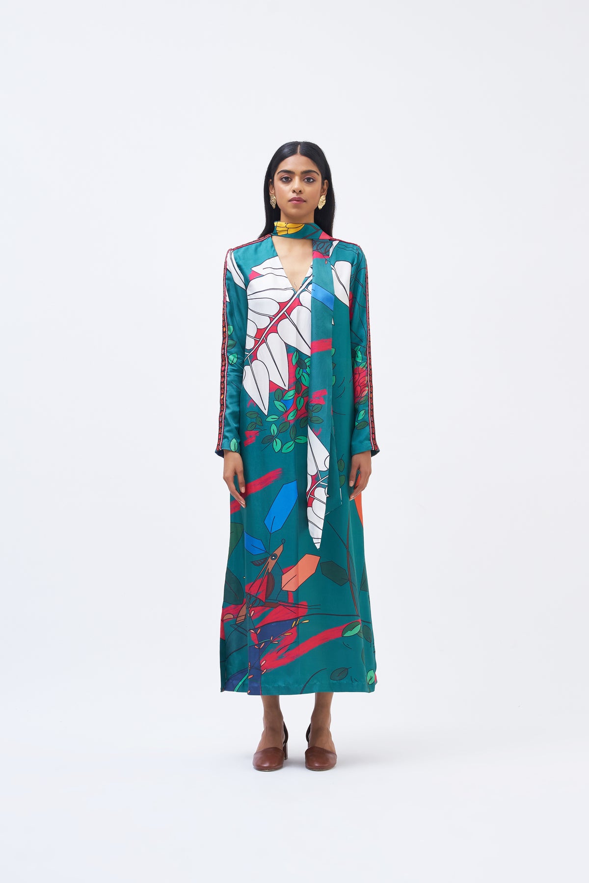 Kaya&#39;s Habitat Emerald Kaftan Dress