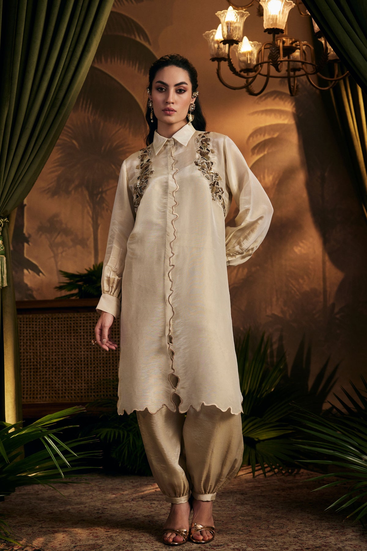 Champagne Gold Afgani Tunic Set