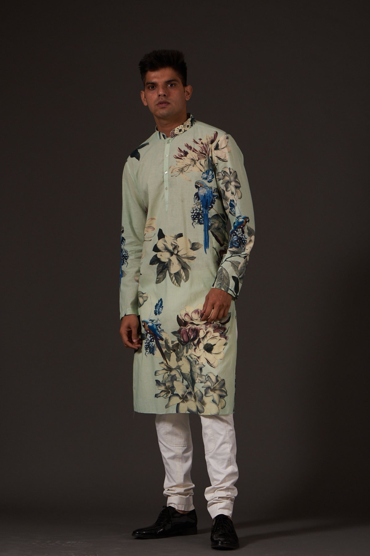 Sea Green Printed Kurta Set