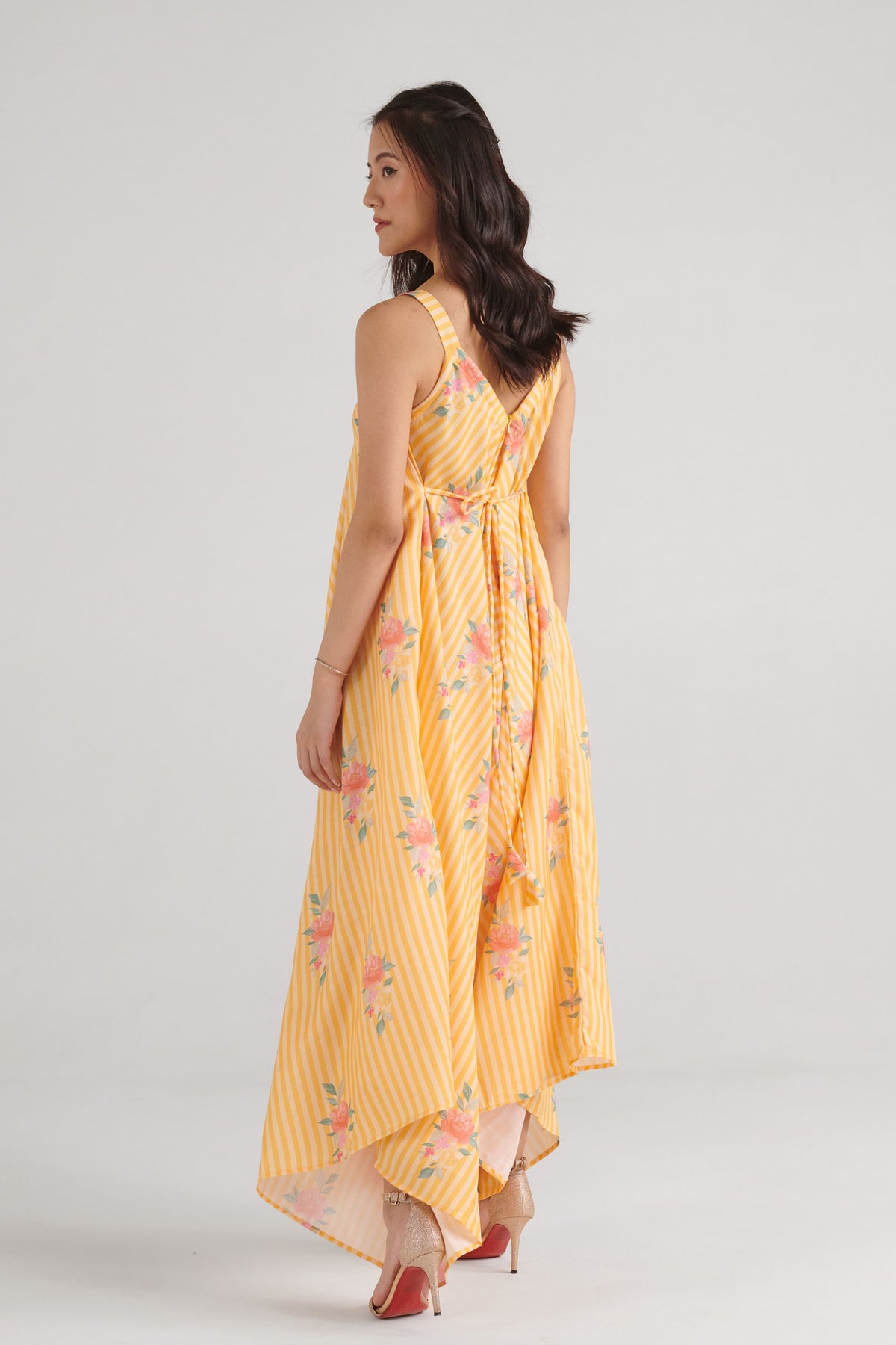 Amber Yellow Striped Palazzo Jumpsuit