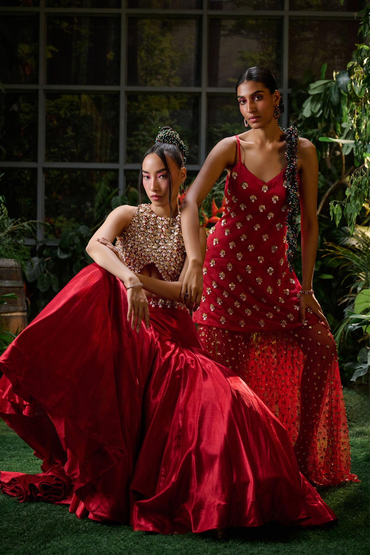 Red Modern Twist Lehenga