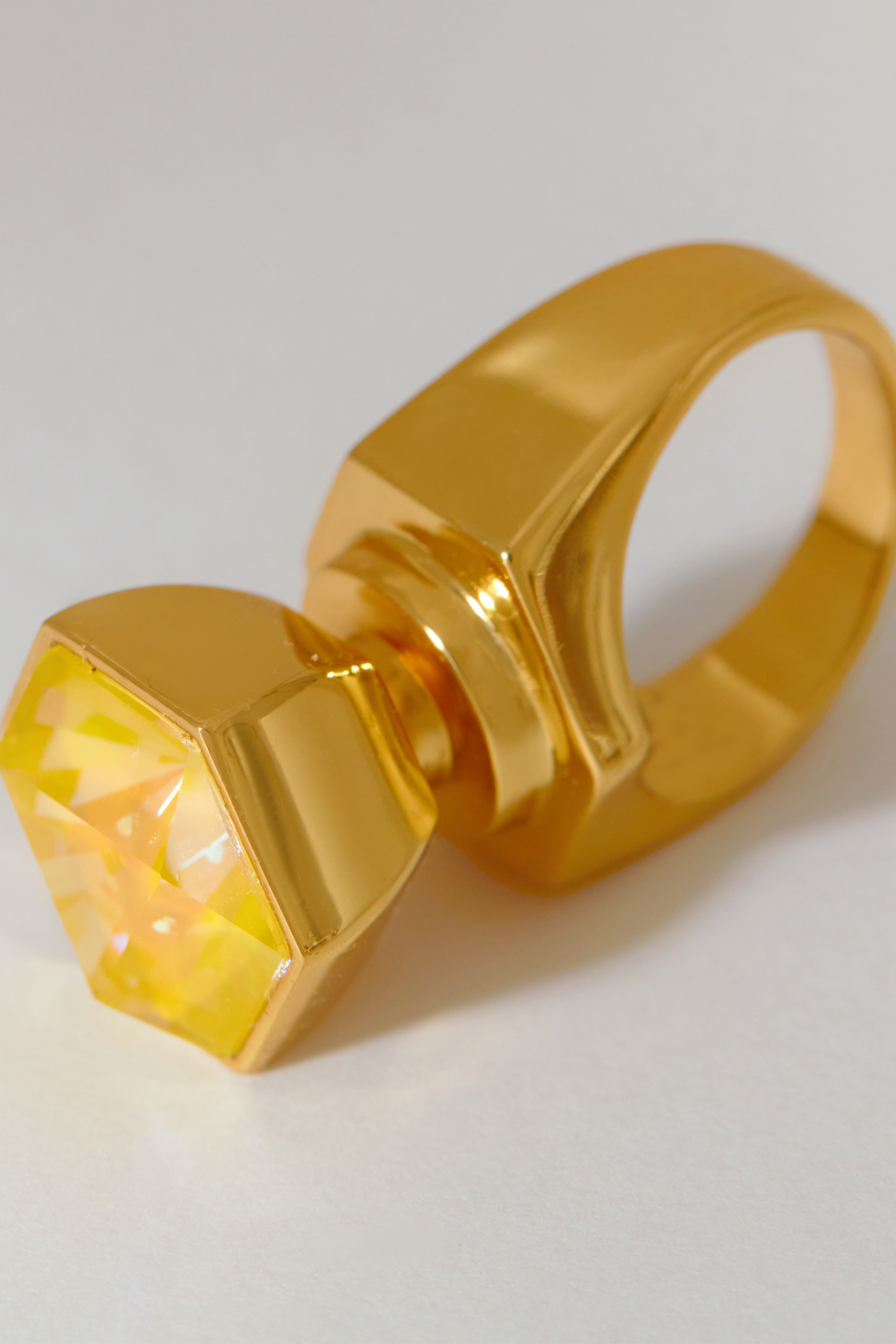 Hexa Crystal Ring - Sunrise Yellow