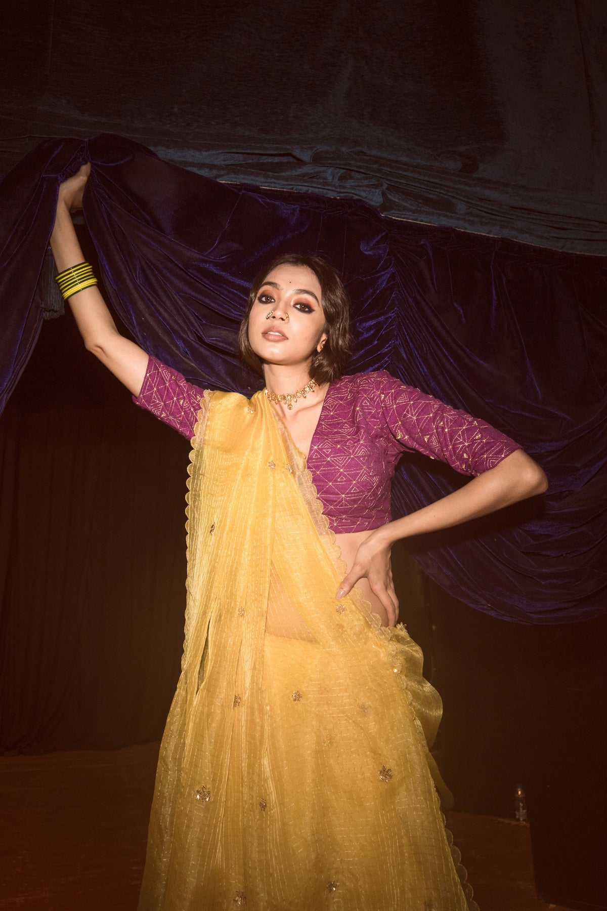 Silk zari saree with emrboiderd blouse