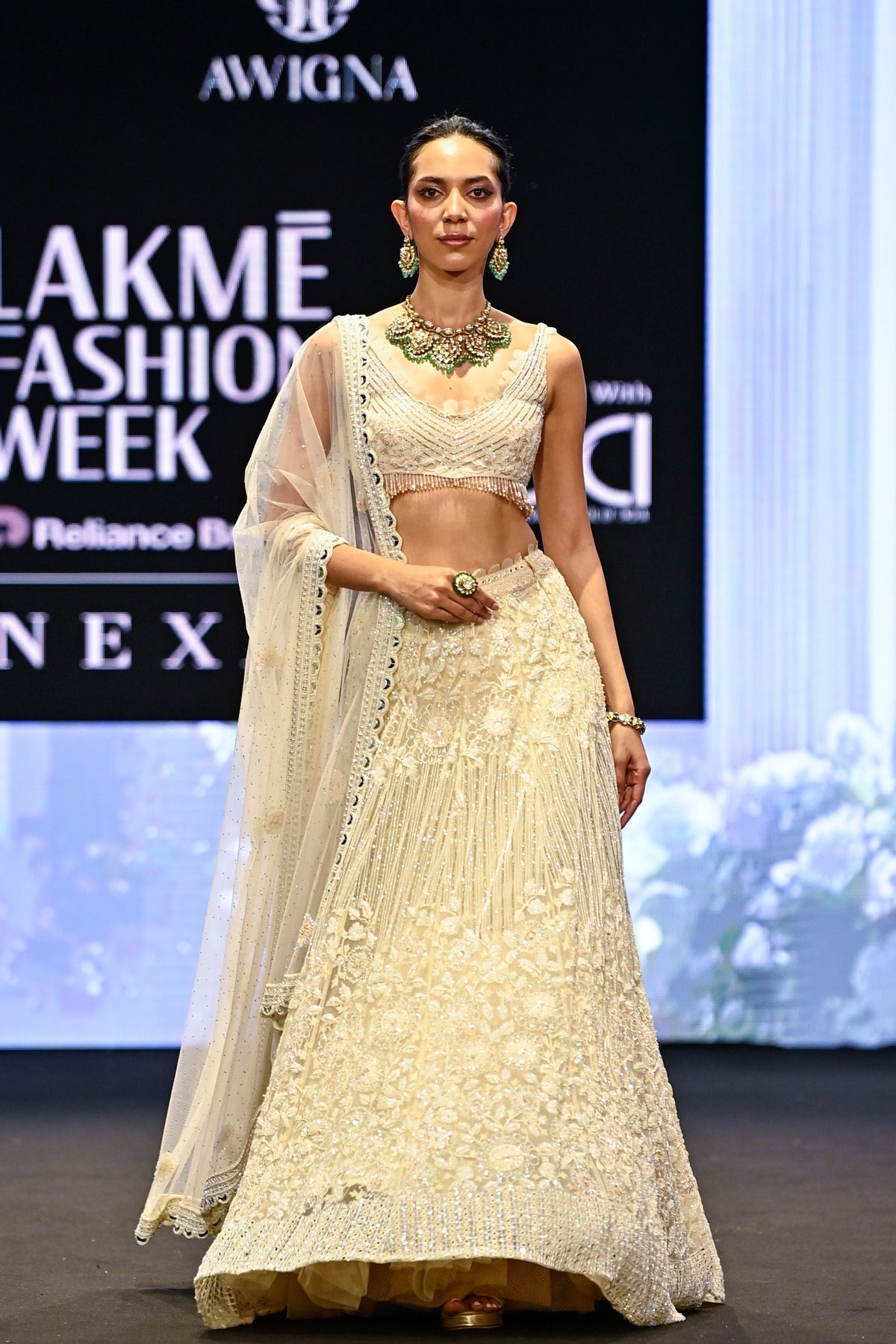 Ivory Lehenga Set