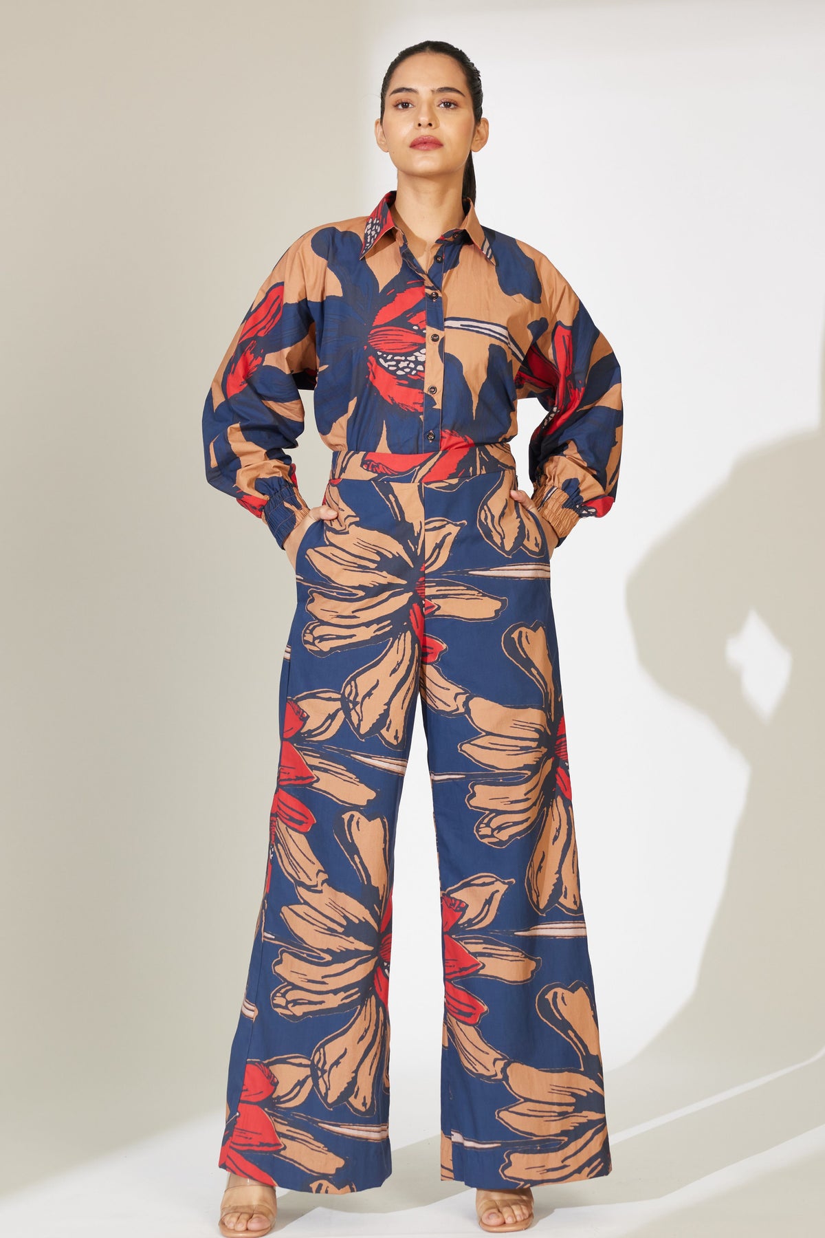 Blue and Orange Floral Pants