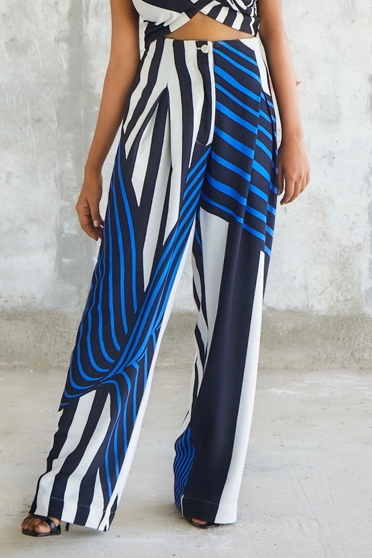 Striped Crepe Pants