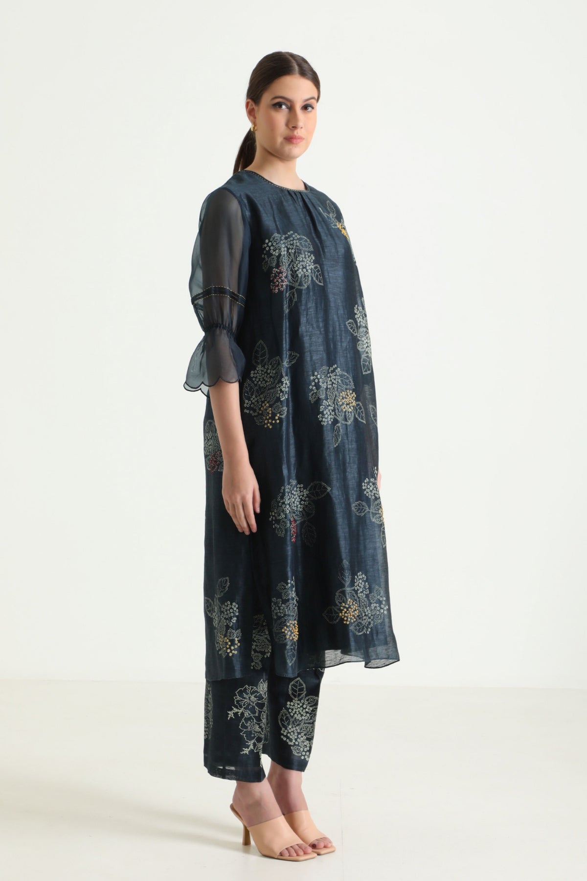 Indigo Printed Kurta Set