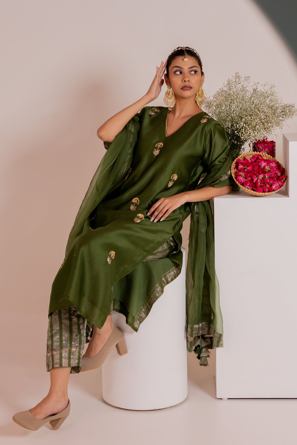 Sidhyaa Green Kurta Set