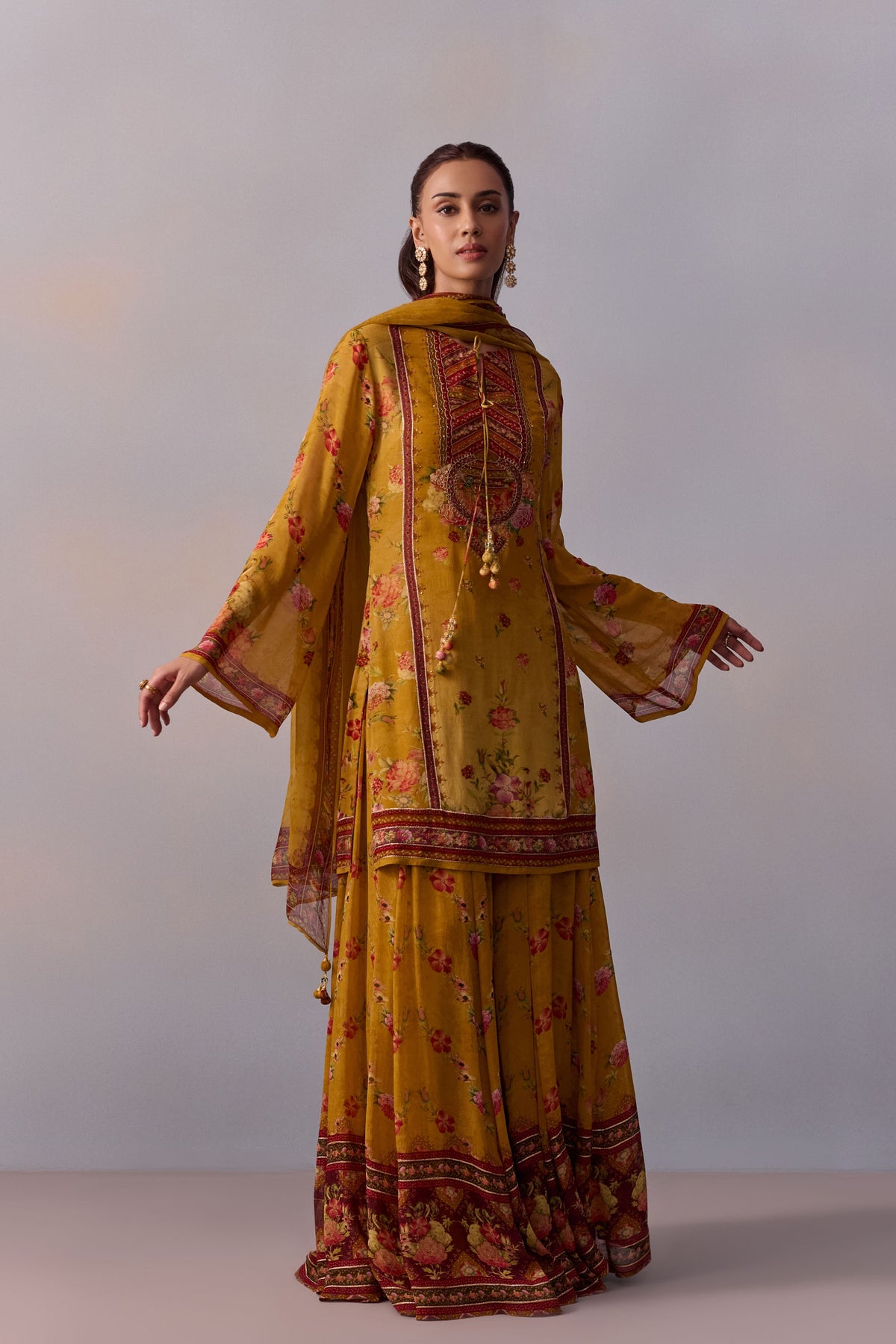 Cannary Yellow Anaisha Sharara Set