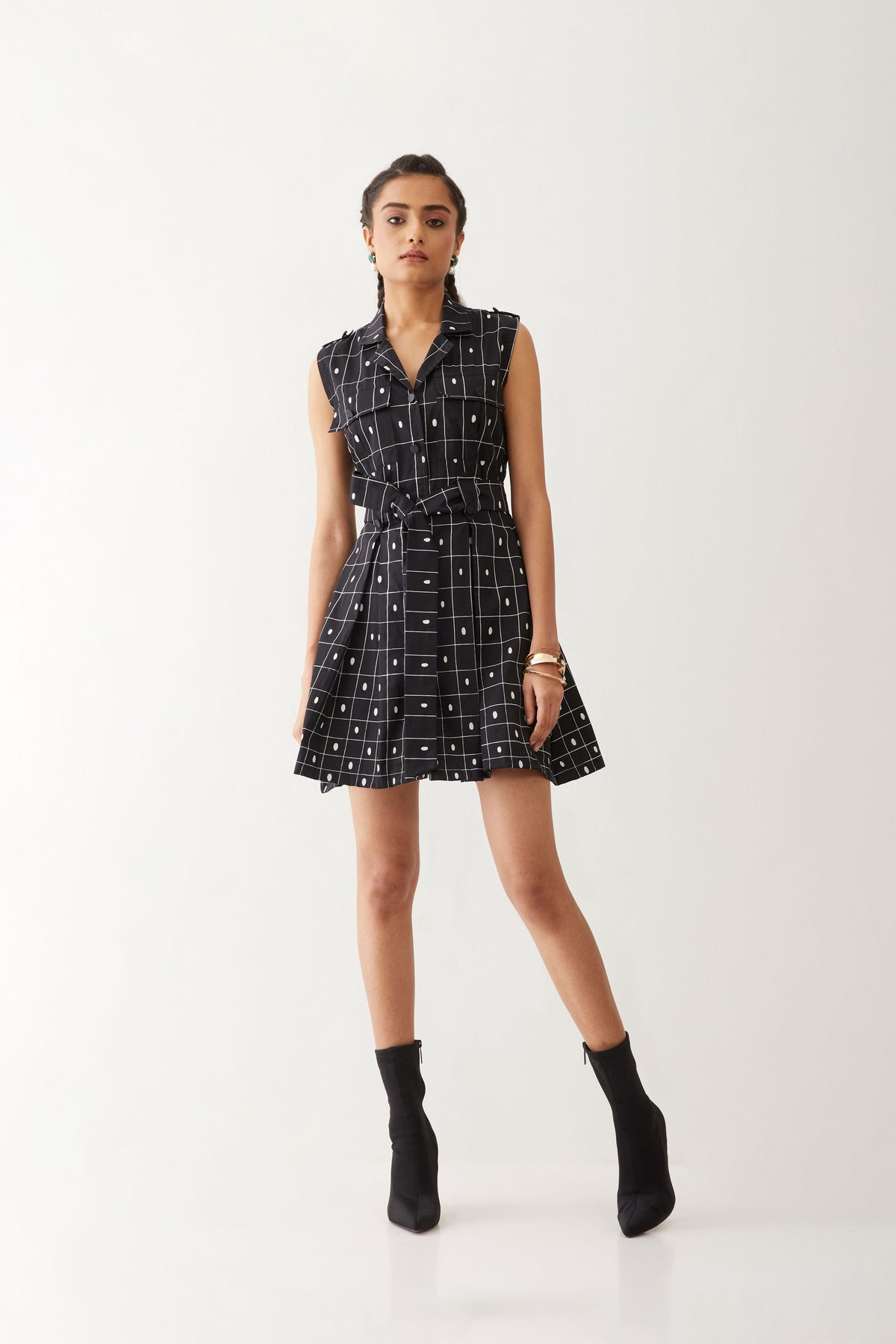 Cici Dress With Checker Print