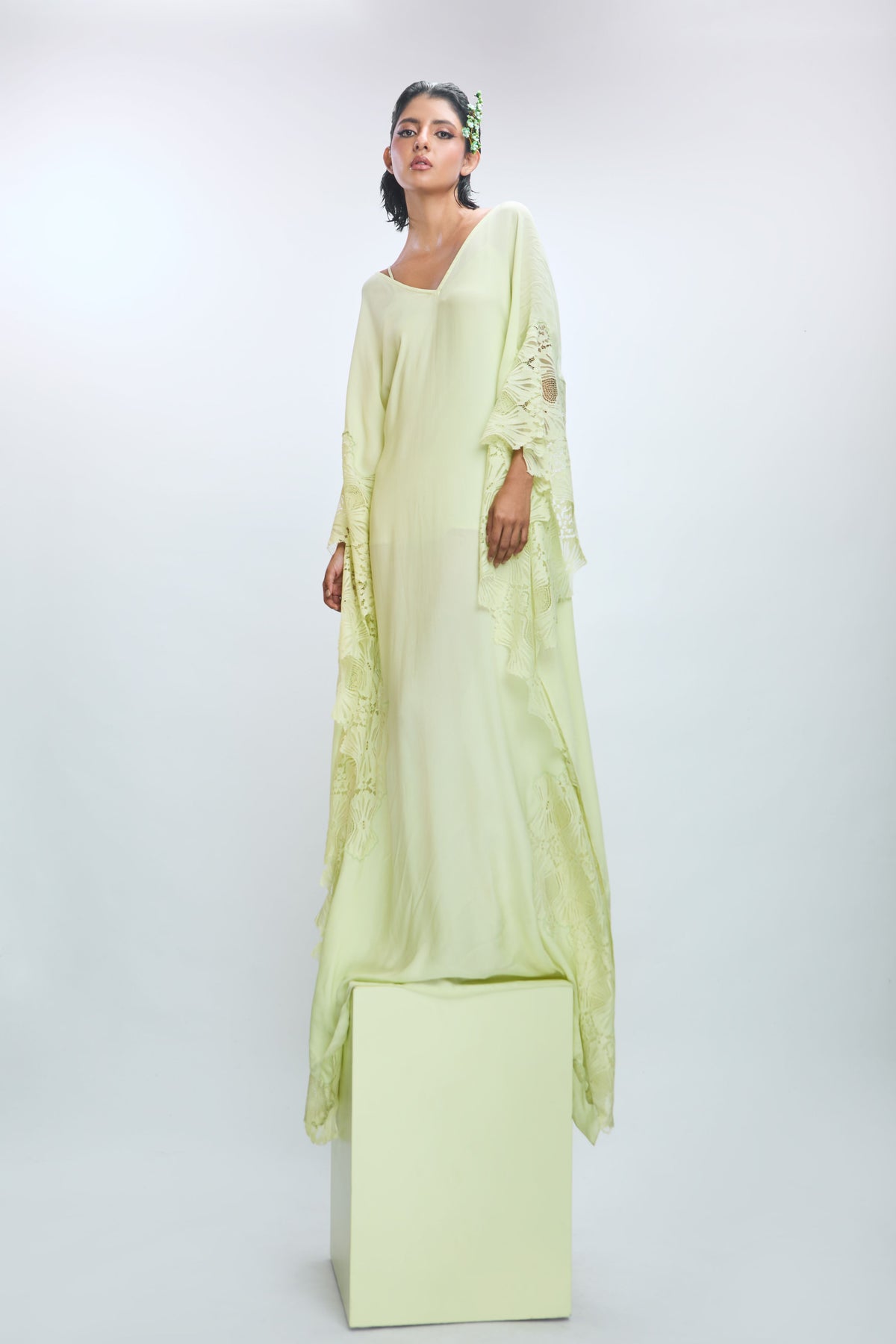 Cool Matcha Georgette Kaftan