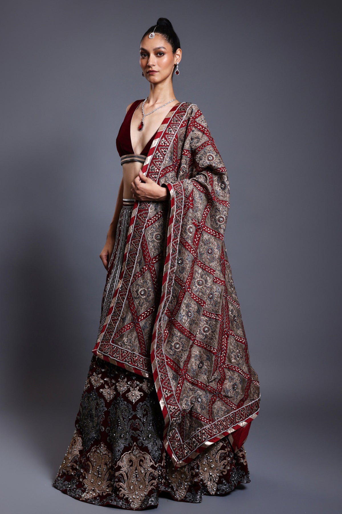 Maroon Lehenga Set