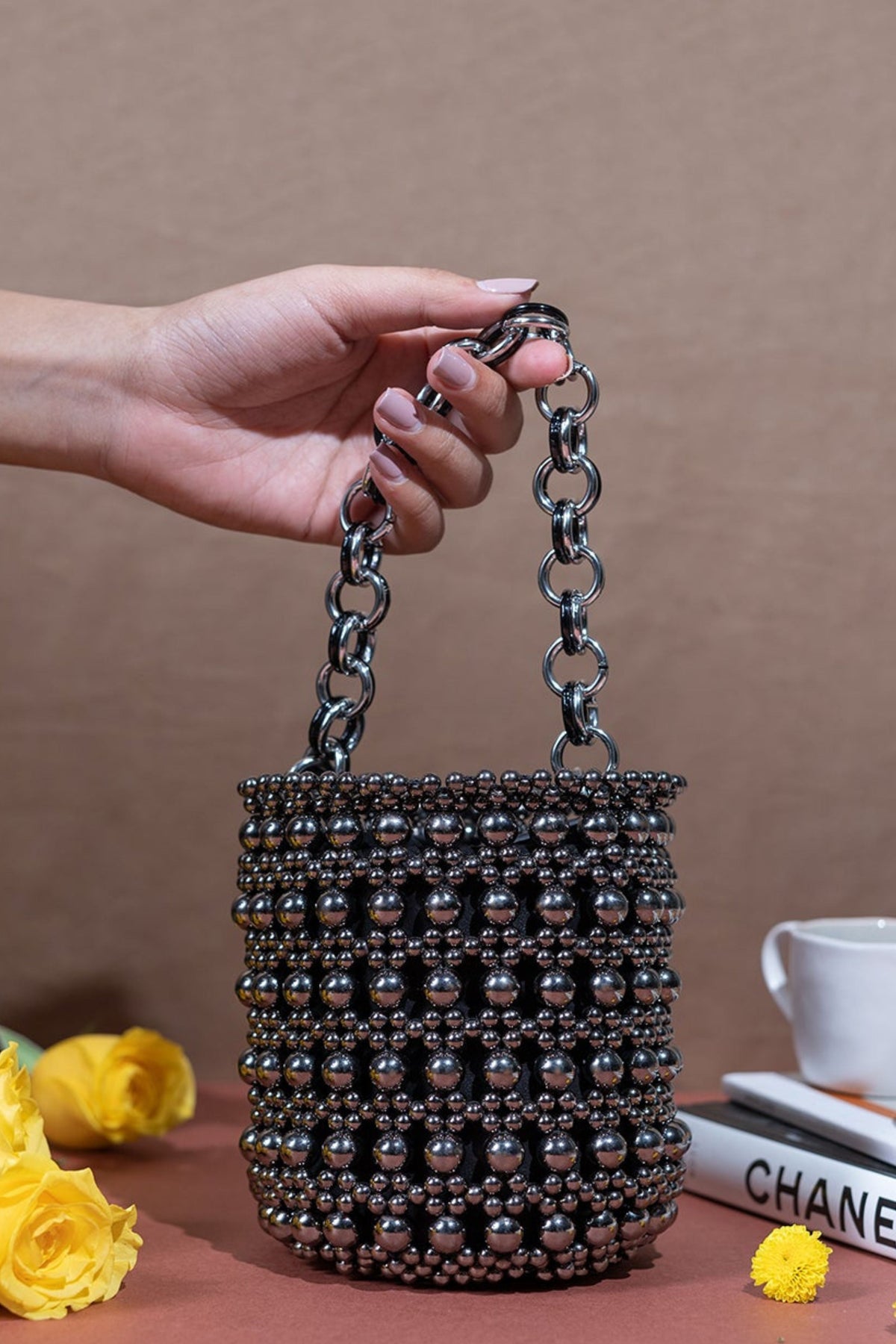 Mariam a bucket bag hand beaded