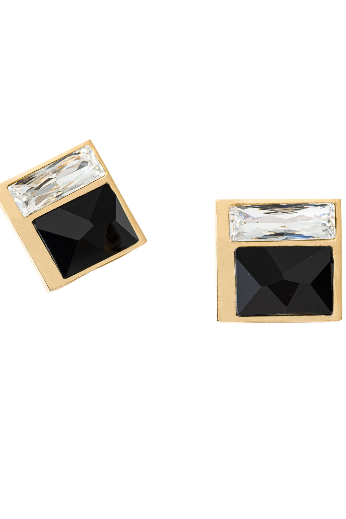 Fusion Crystal Earring - Black And White