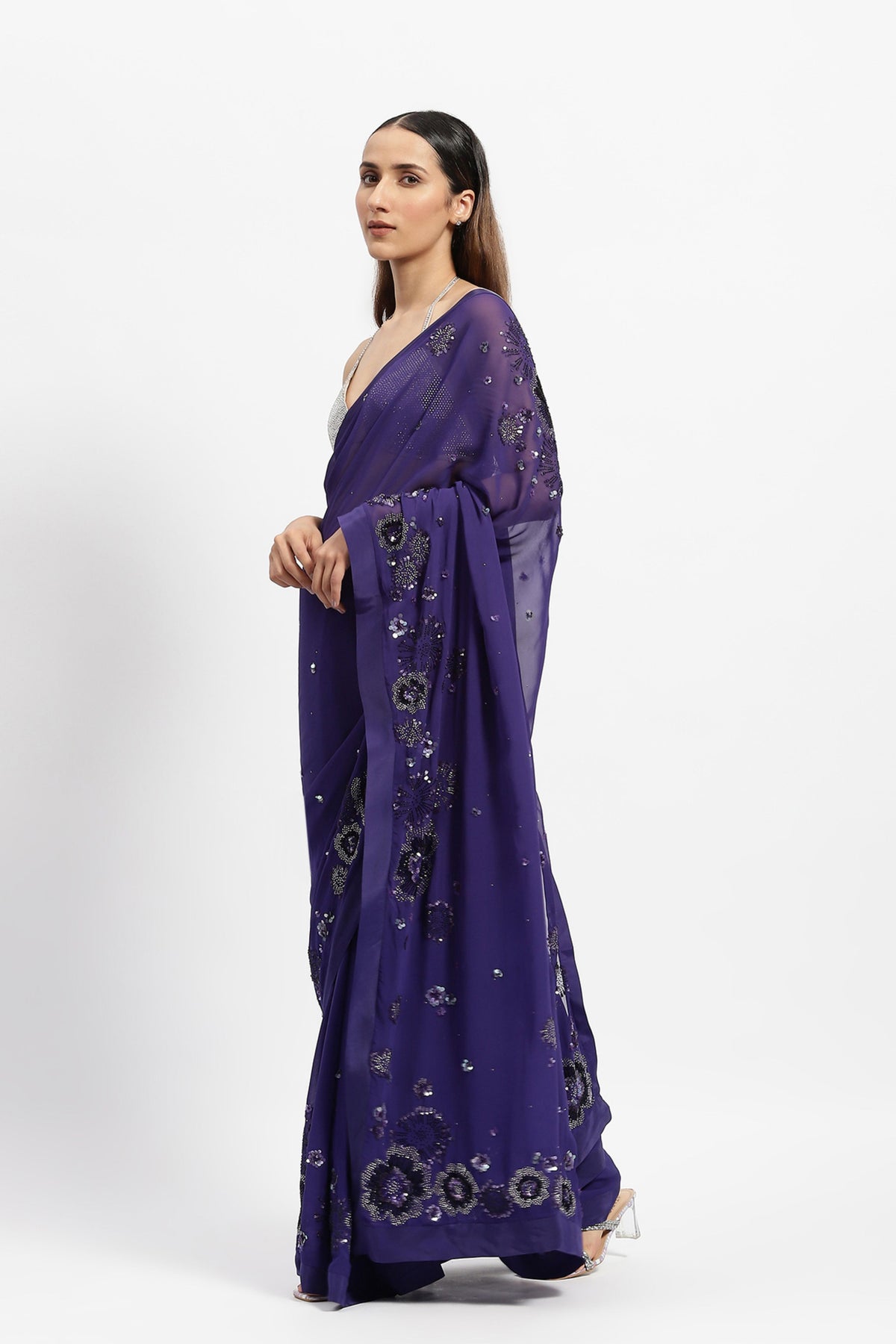 Purple Haze Embroidered Saree