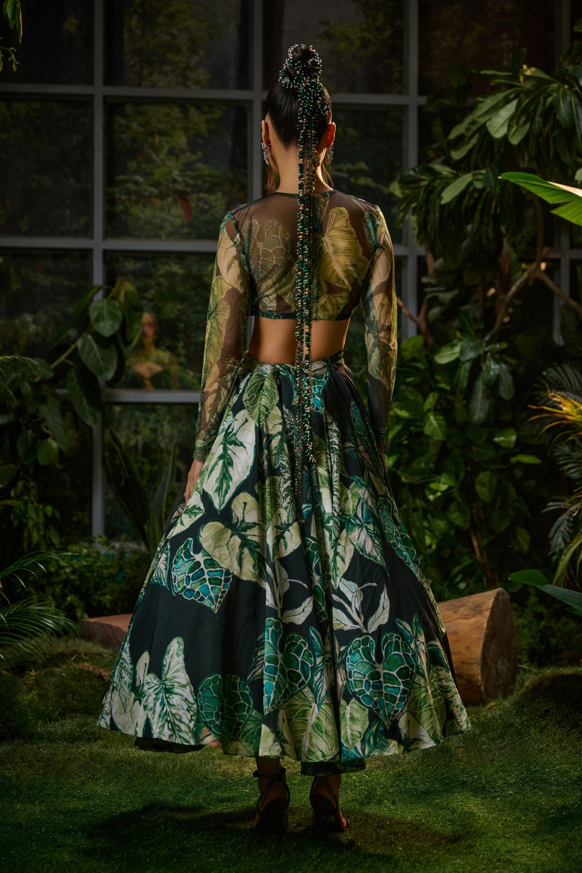 A Forest Green Lehenga Set