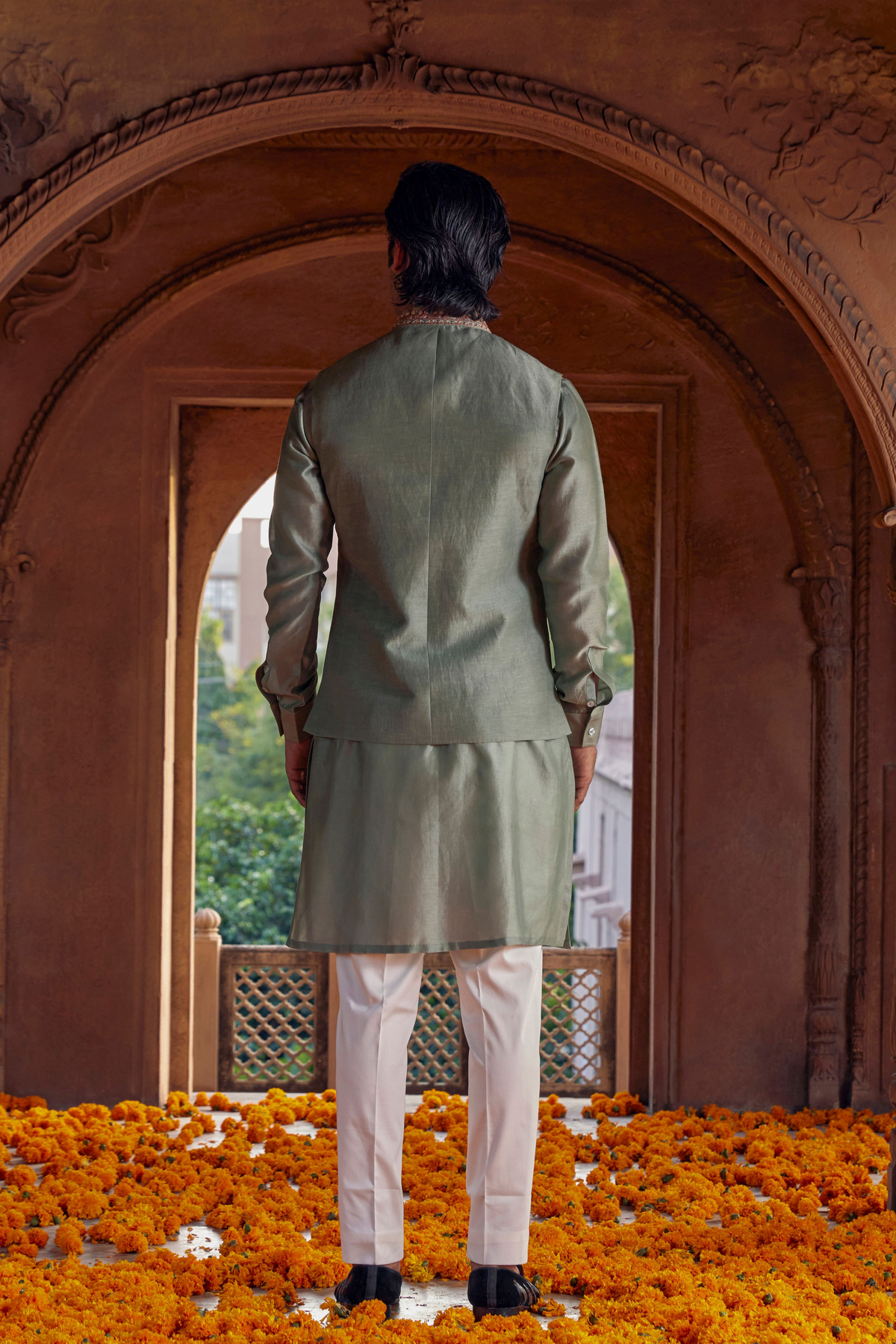 Naksh Sage Green Nehru Jacket