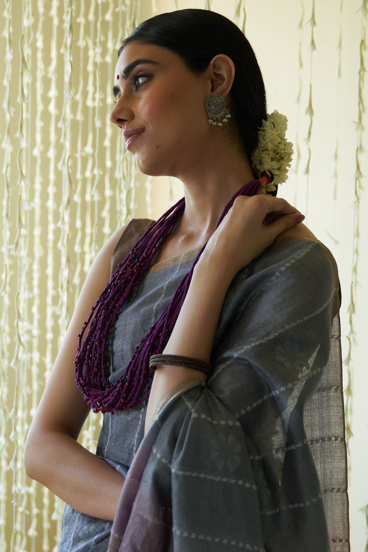 Zeenat Grey &amp; Mauve Saree