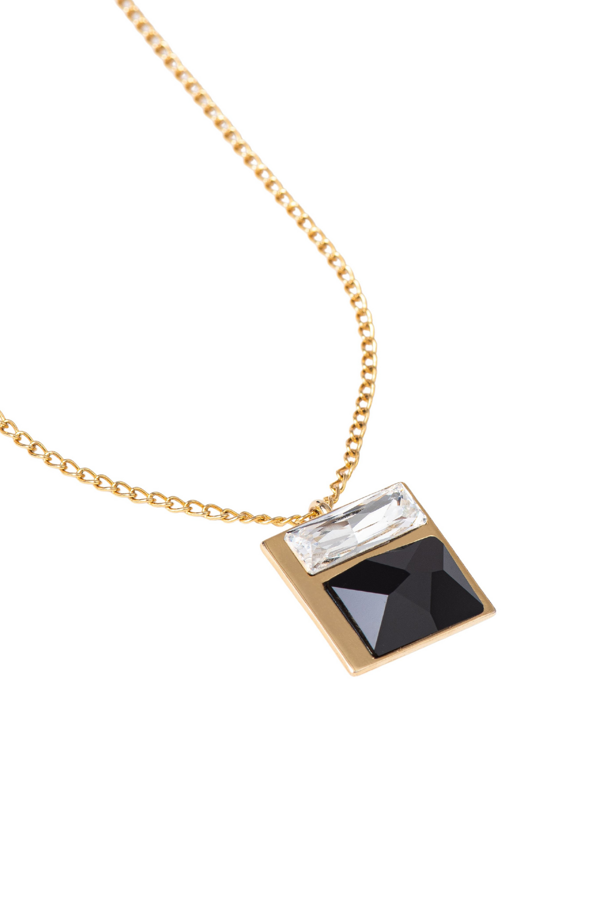 Fusion Crystal Necklace - Black And White