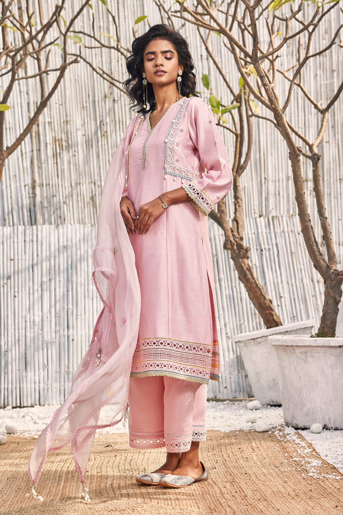 Blush Pink A-line Kurta Set