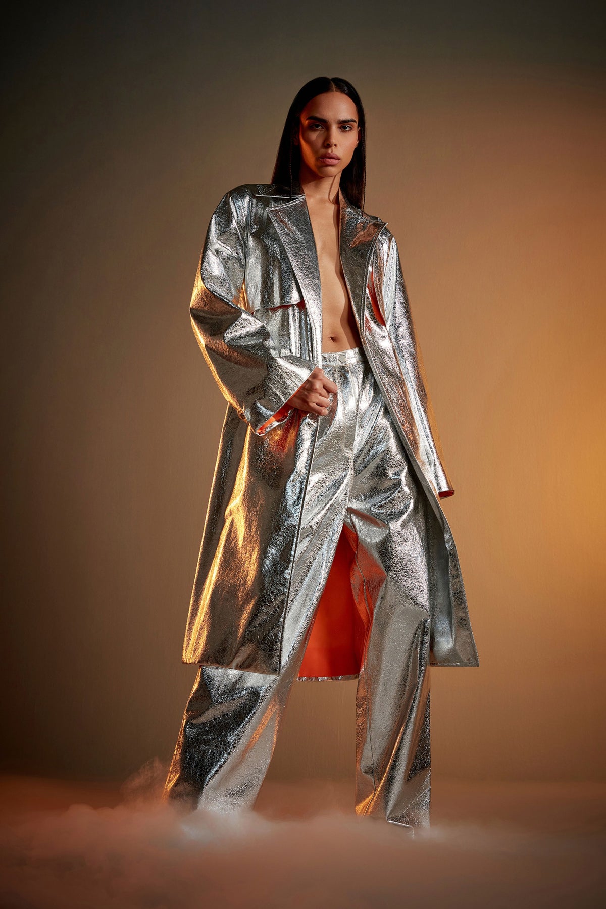 Astro Chrome Trench Coat