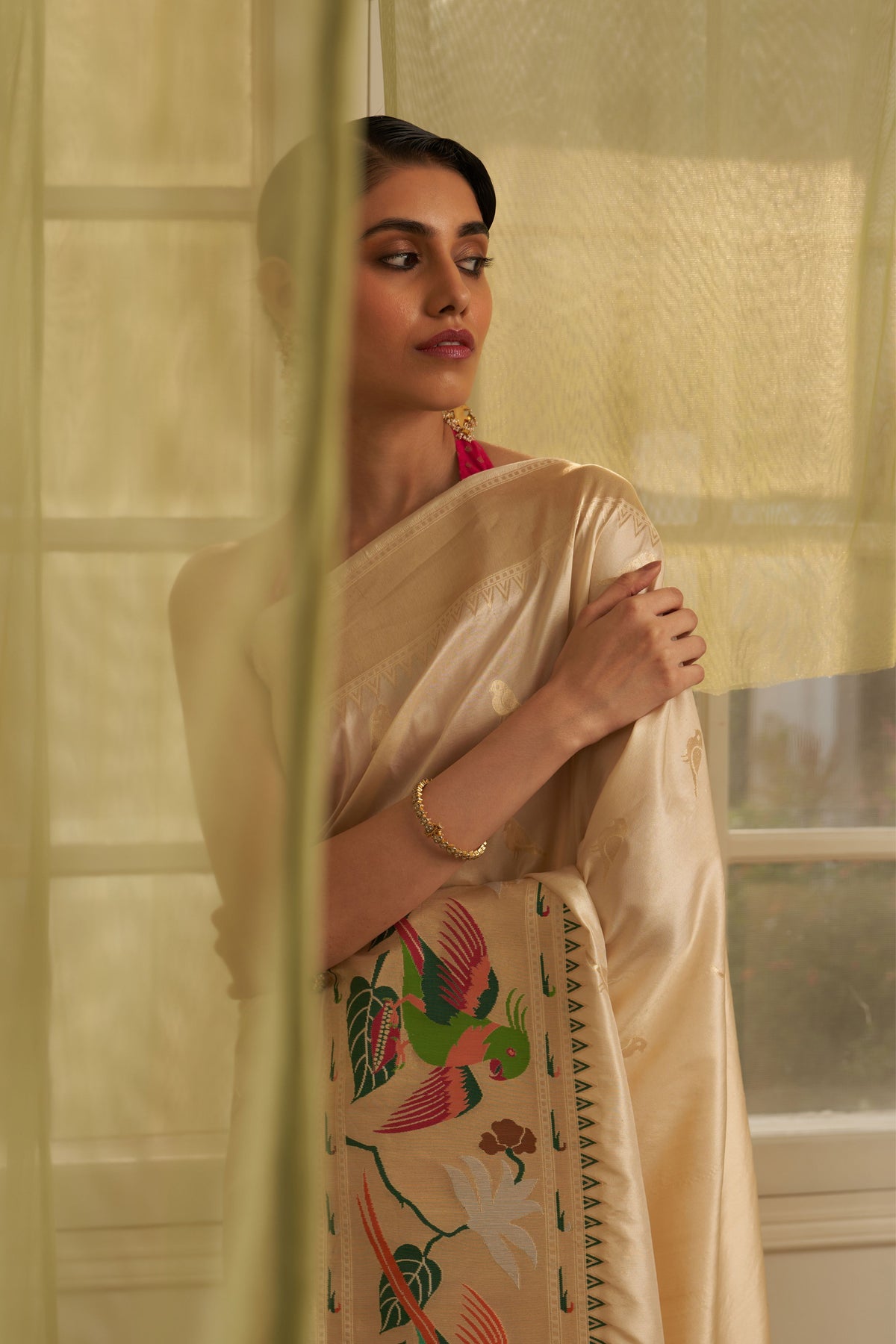 Palakshi White Saree