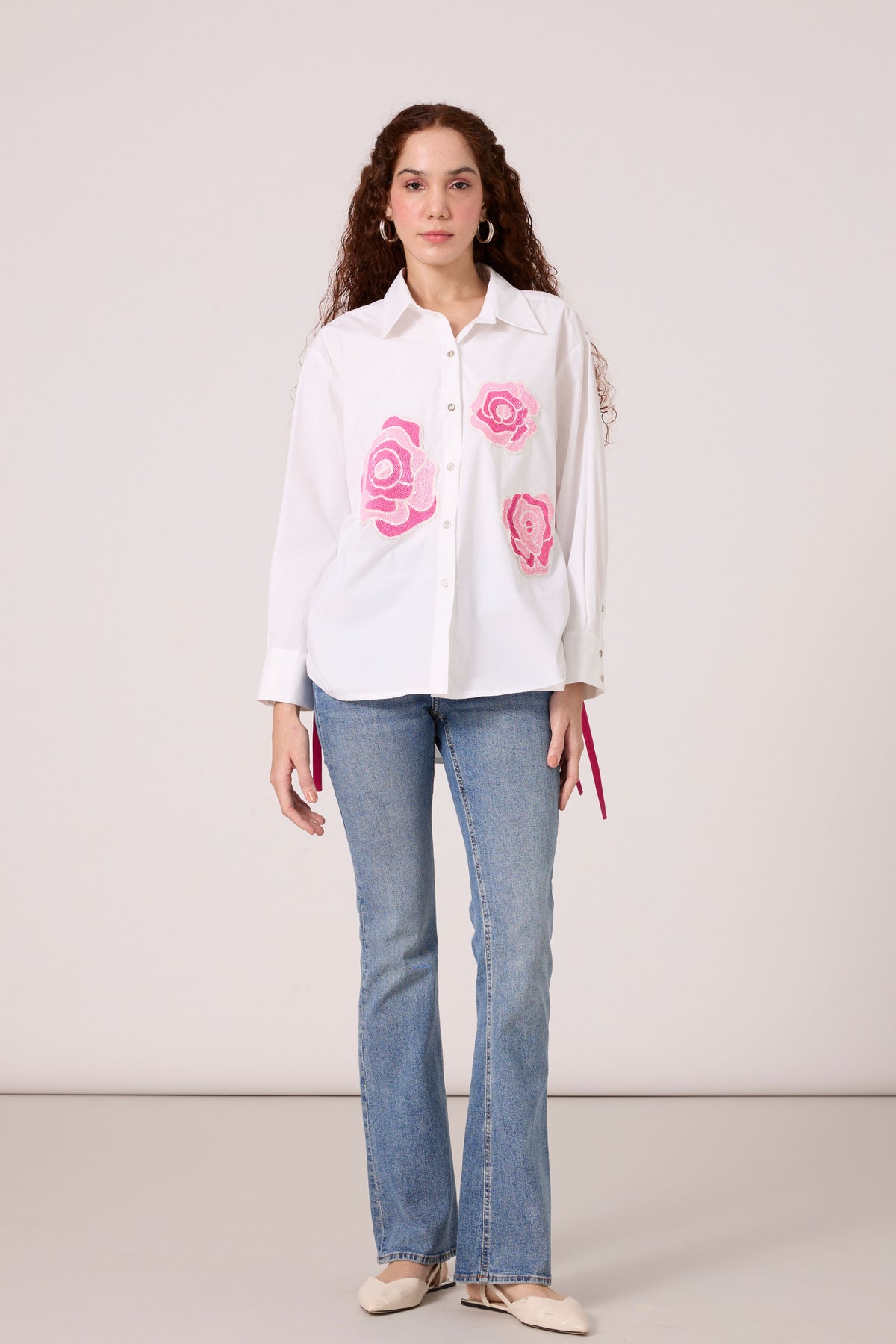 Eva Applique Bright White Shirt