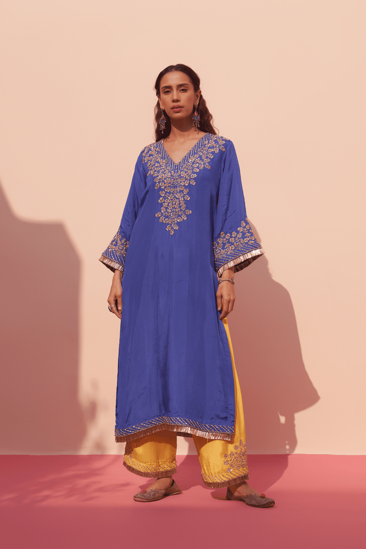 Blue Silk Choga Set