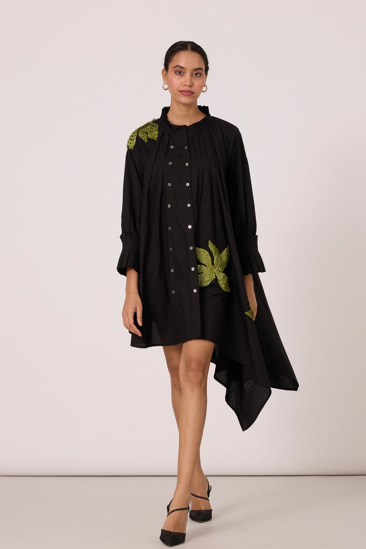 Cove Applique Black Dress