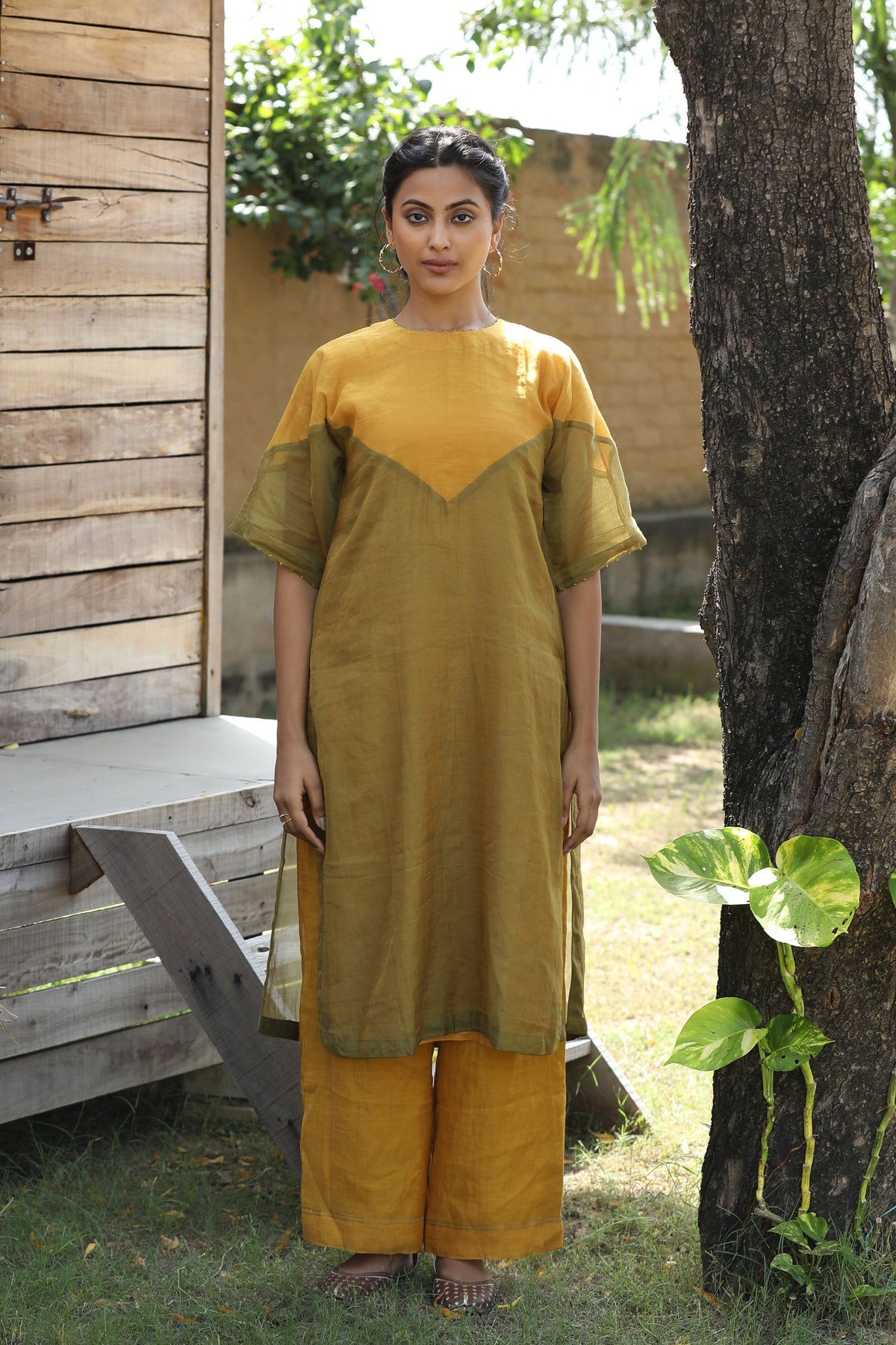 Yellow and Green Tunic Set