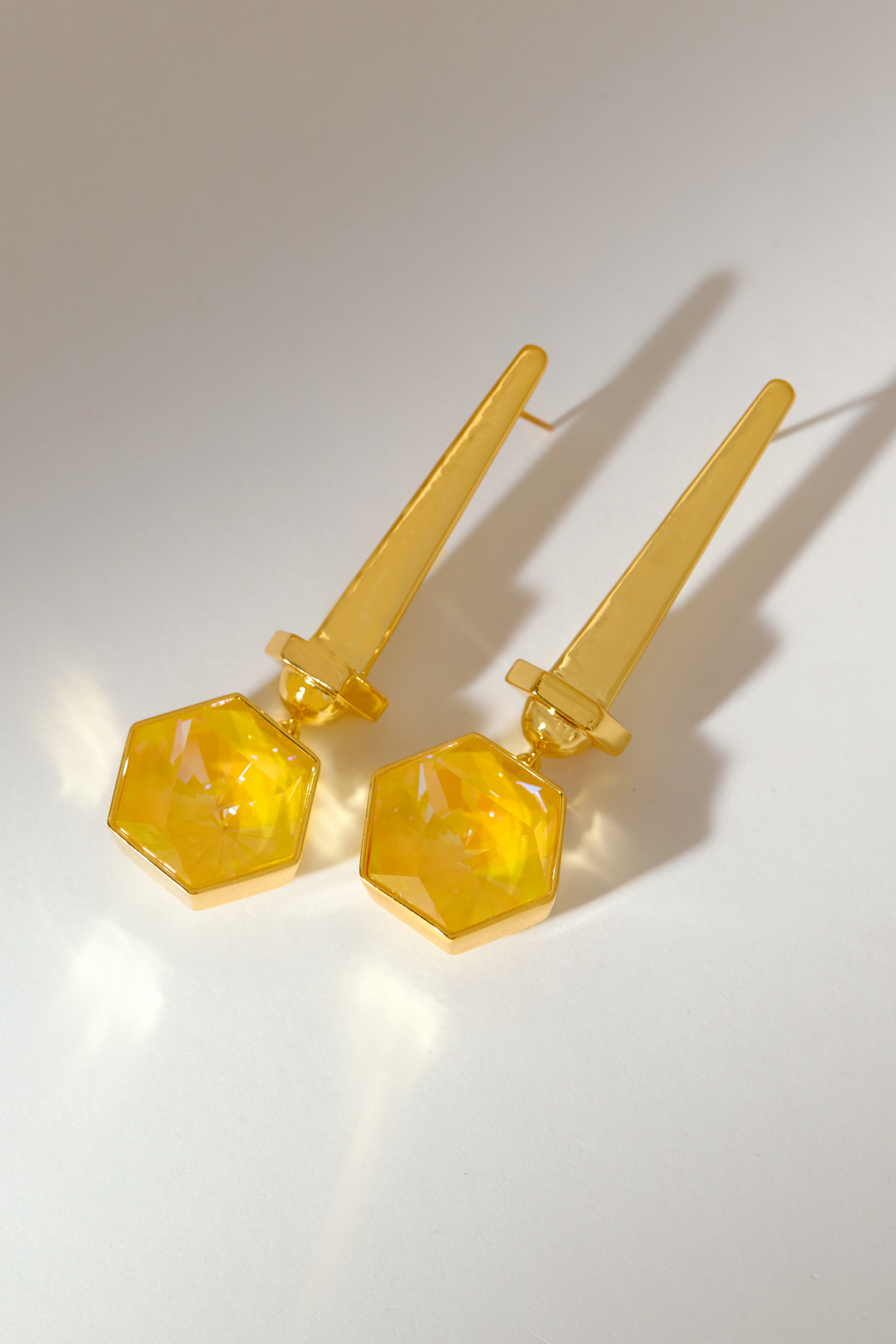 Hexa Crystal Earring - Sunrise Yellow