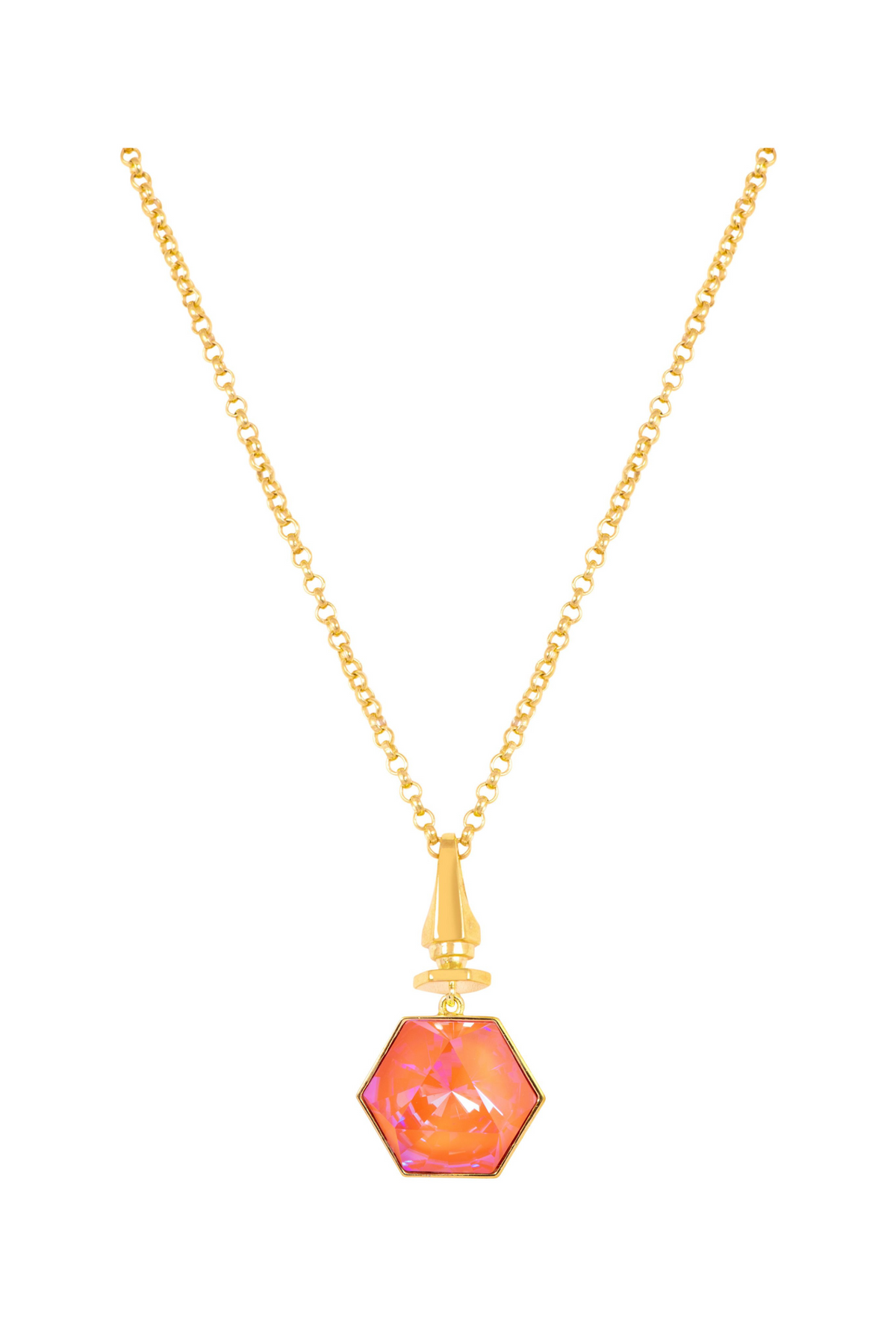 Hexa Crystal Necklace - Orange Dawn