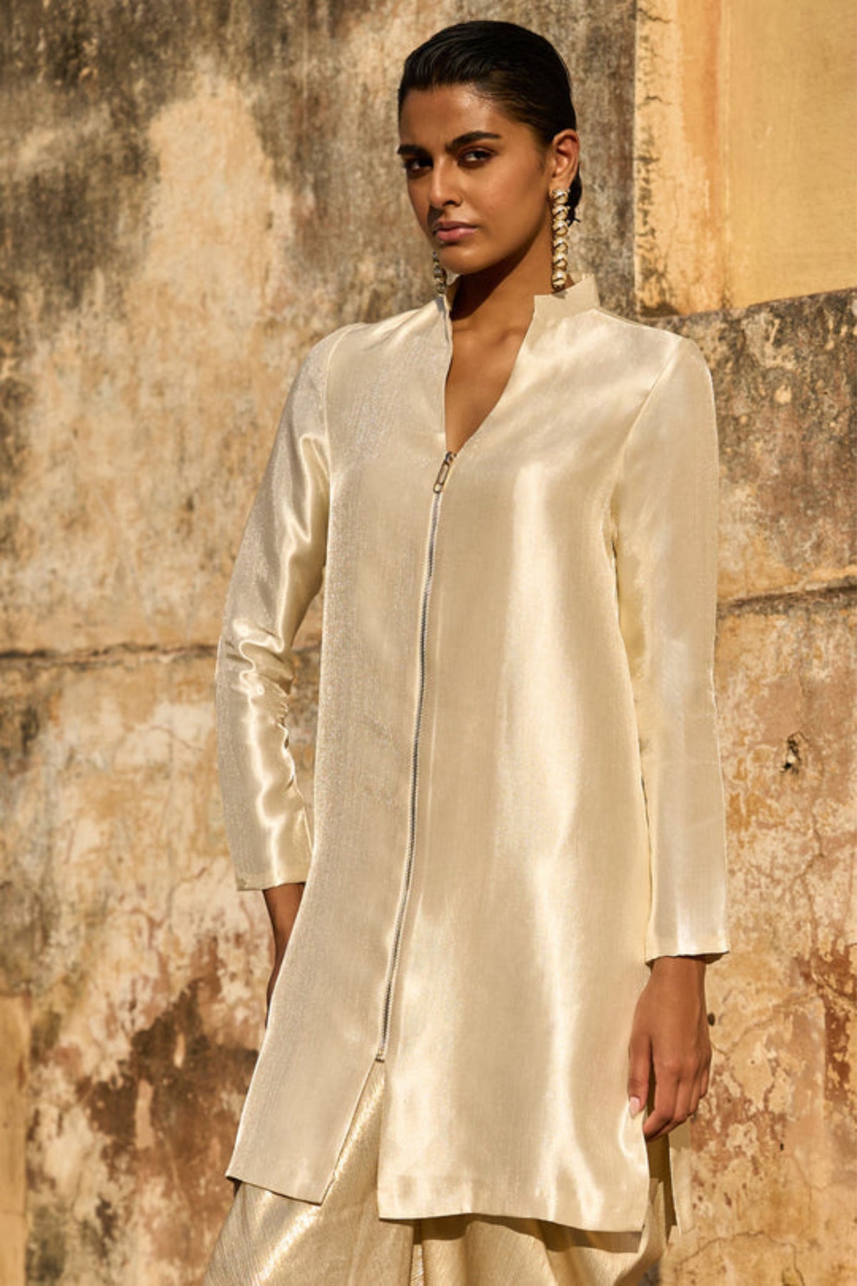 Ivory Structured Tunic Set