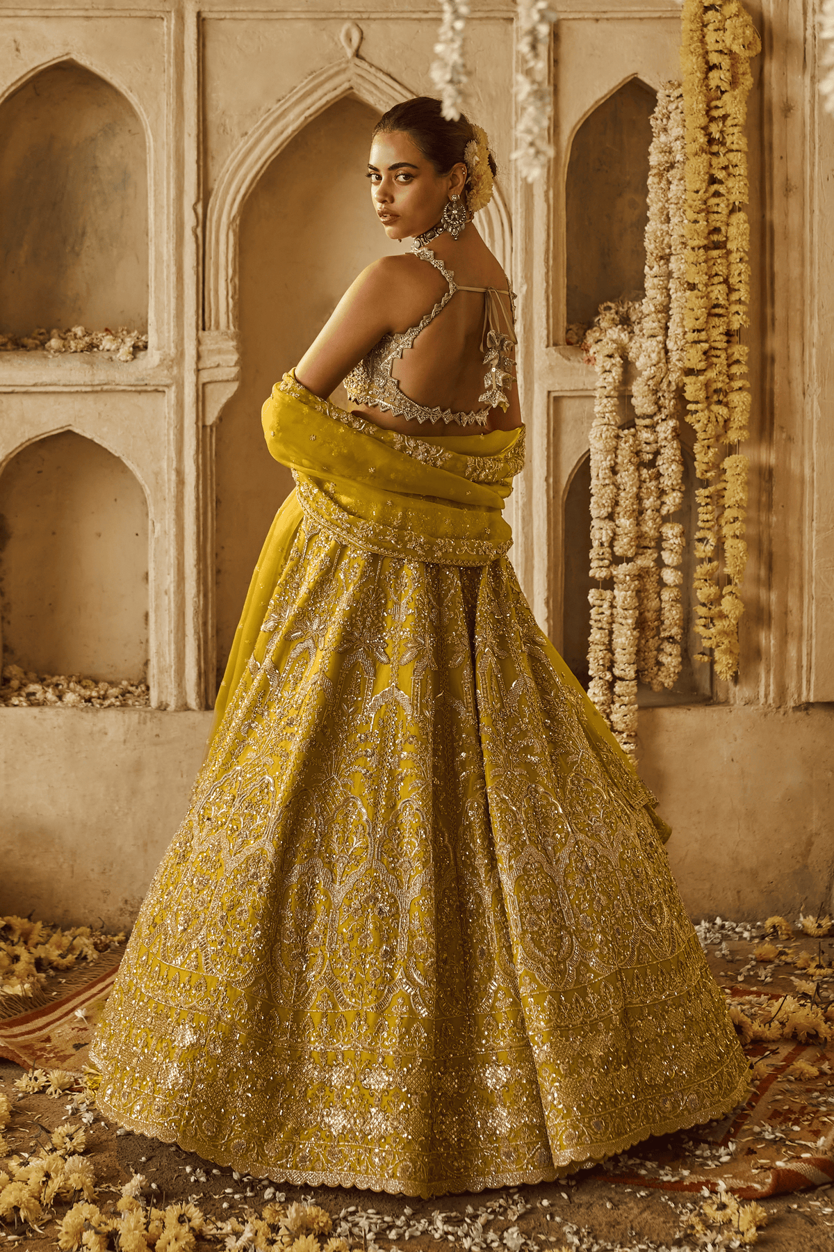 Yellowish Green Sneha Lehenga Set