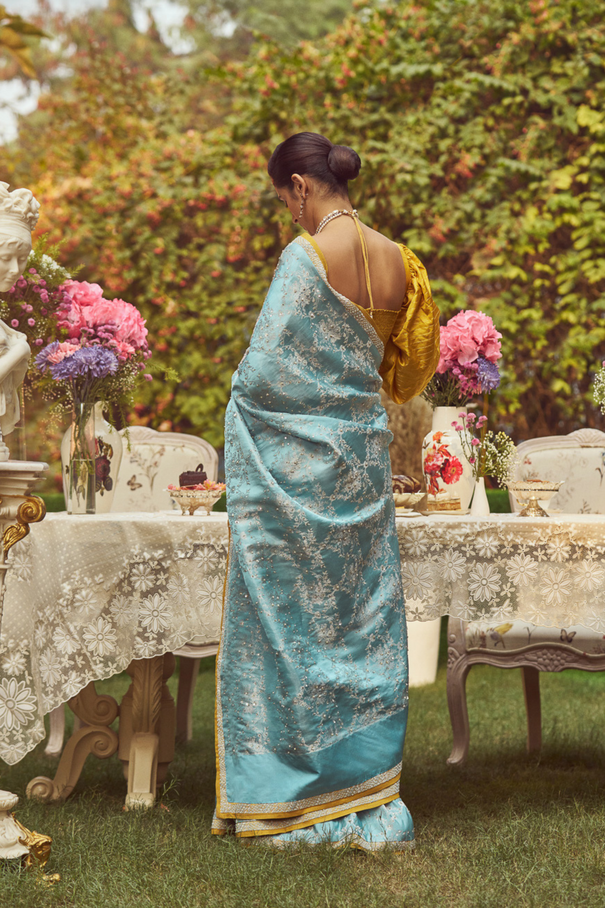 Blue Zari Handloom Sari