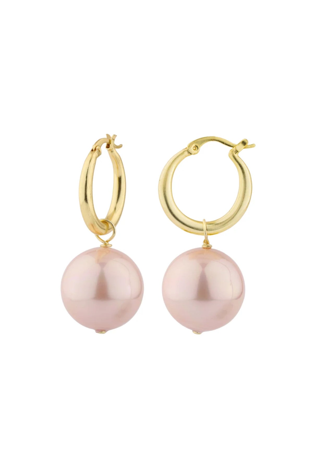 Emily Hoops Pink Earrings