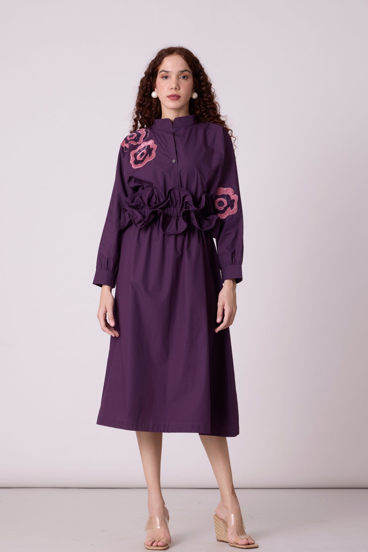 Alexa Applique Berry Purple Dress